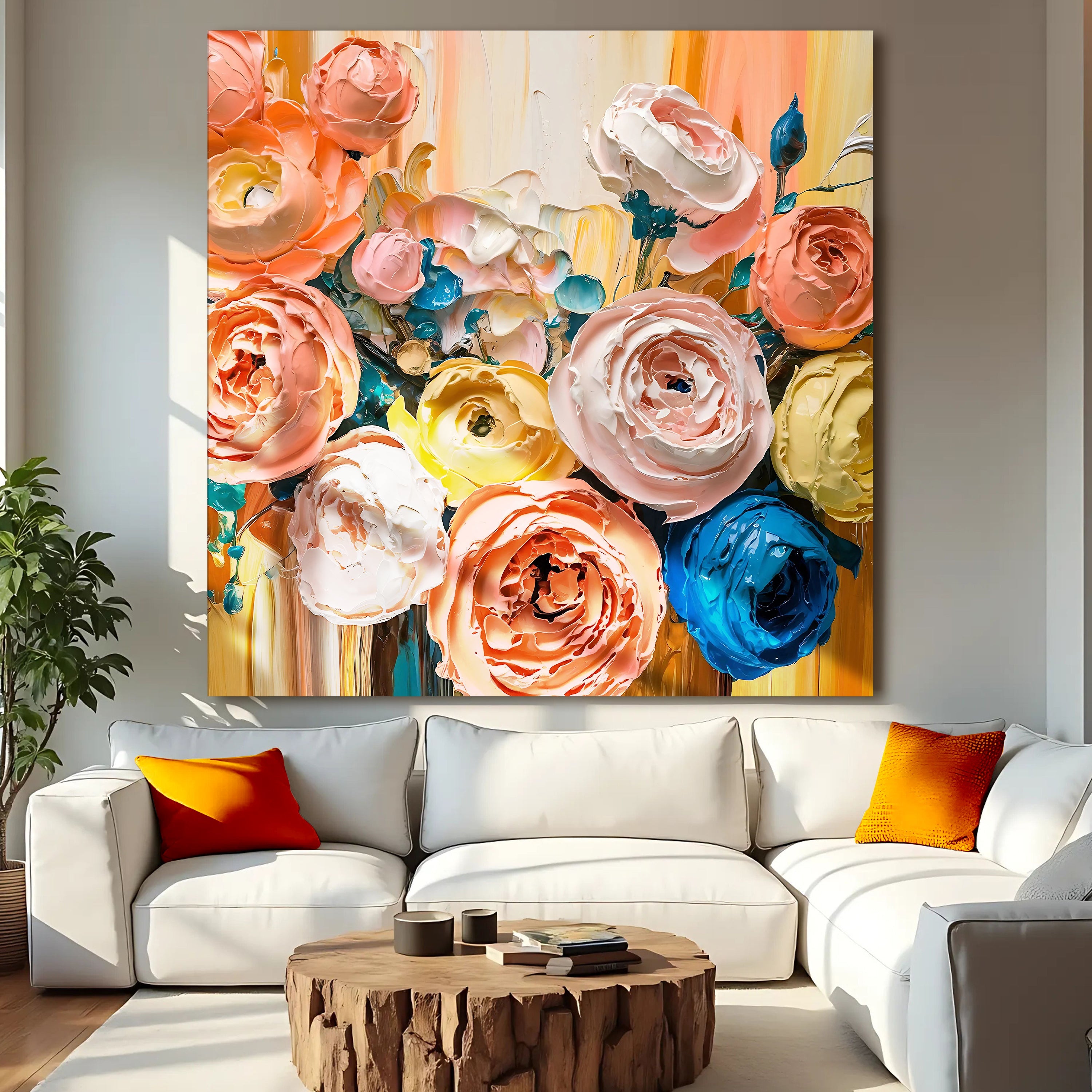 Blooming Bouquet Impasto Wall Art on sale at MyriadMart