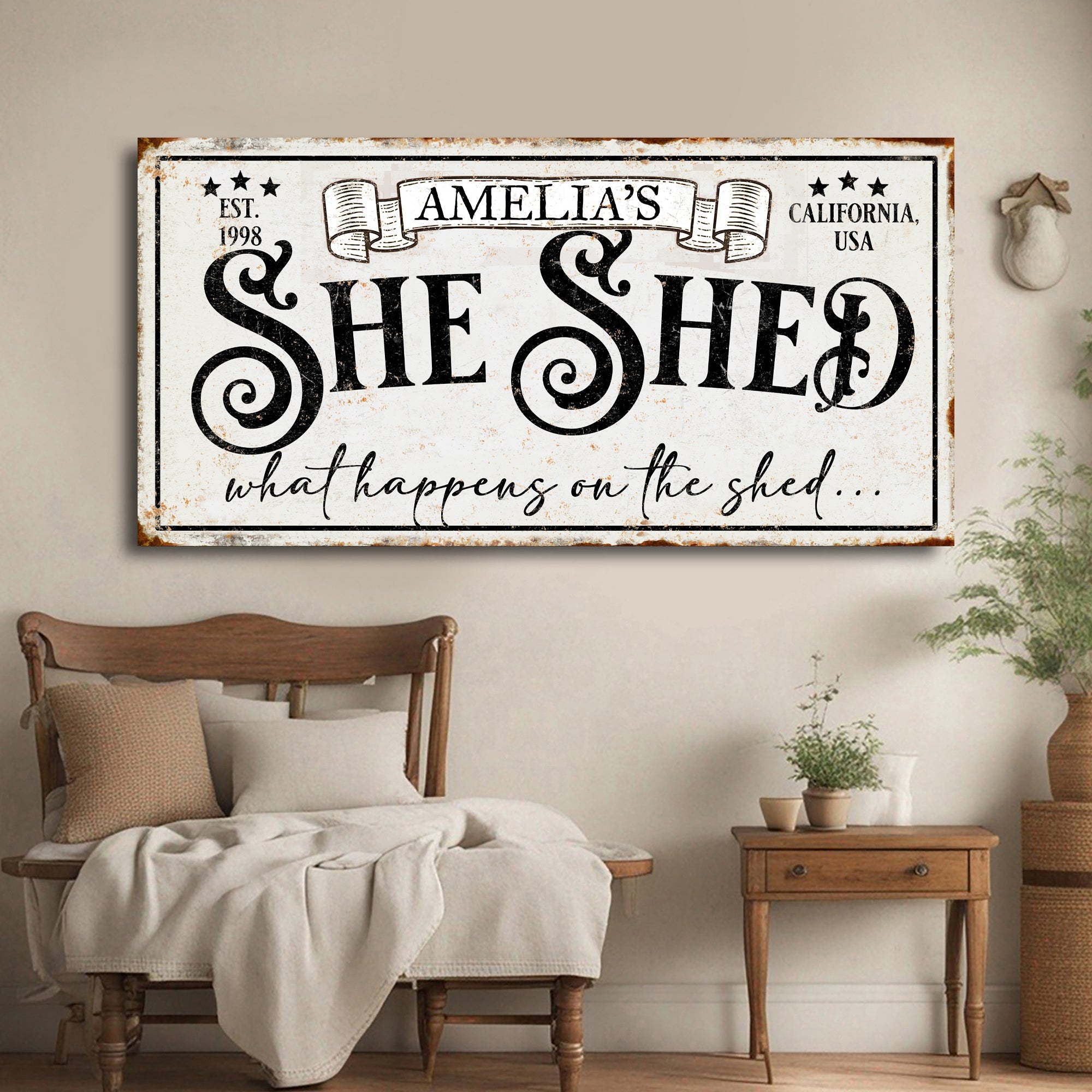 Personalized She Shed Sign IV on sale at MyriadMart