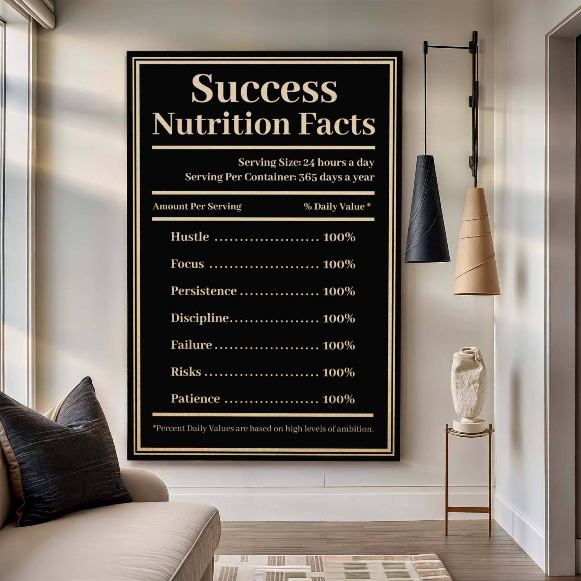 Ingredients For Success Motivational Wall Sign on sale at MyriadMart