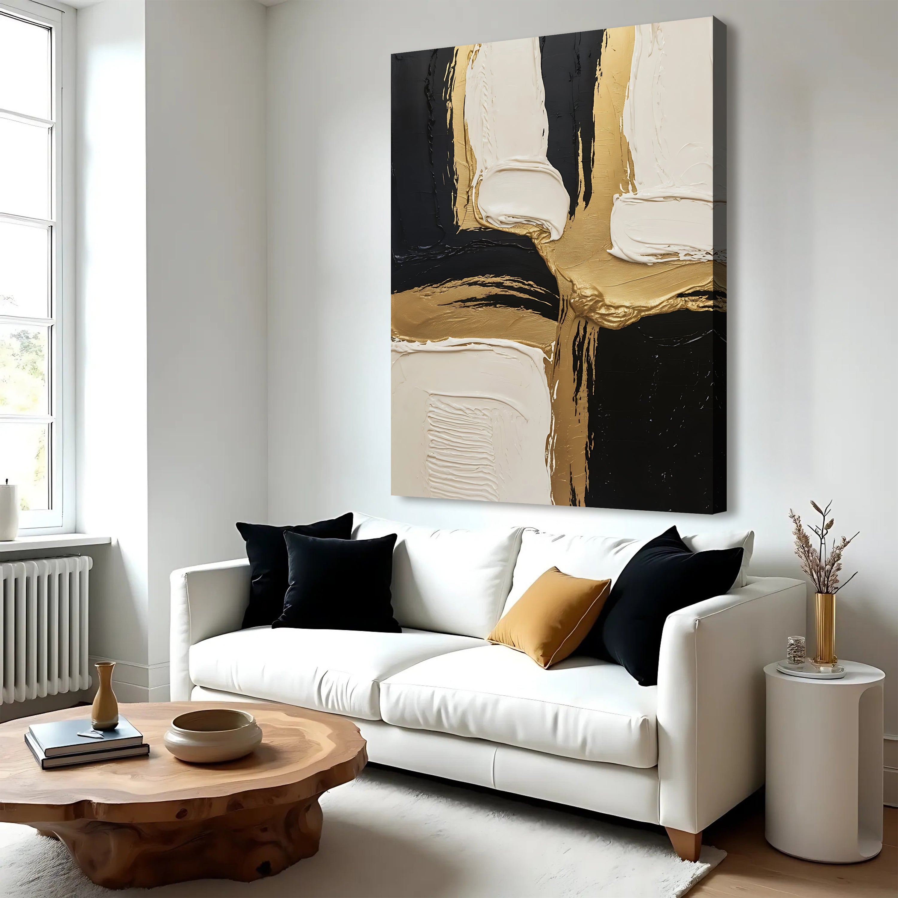 Black White and Gold Wall Art on sale at MyriadMart