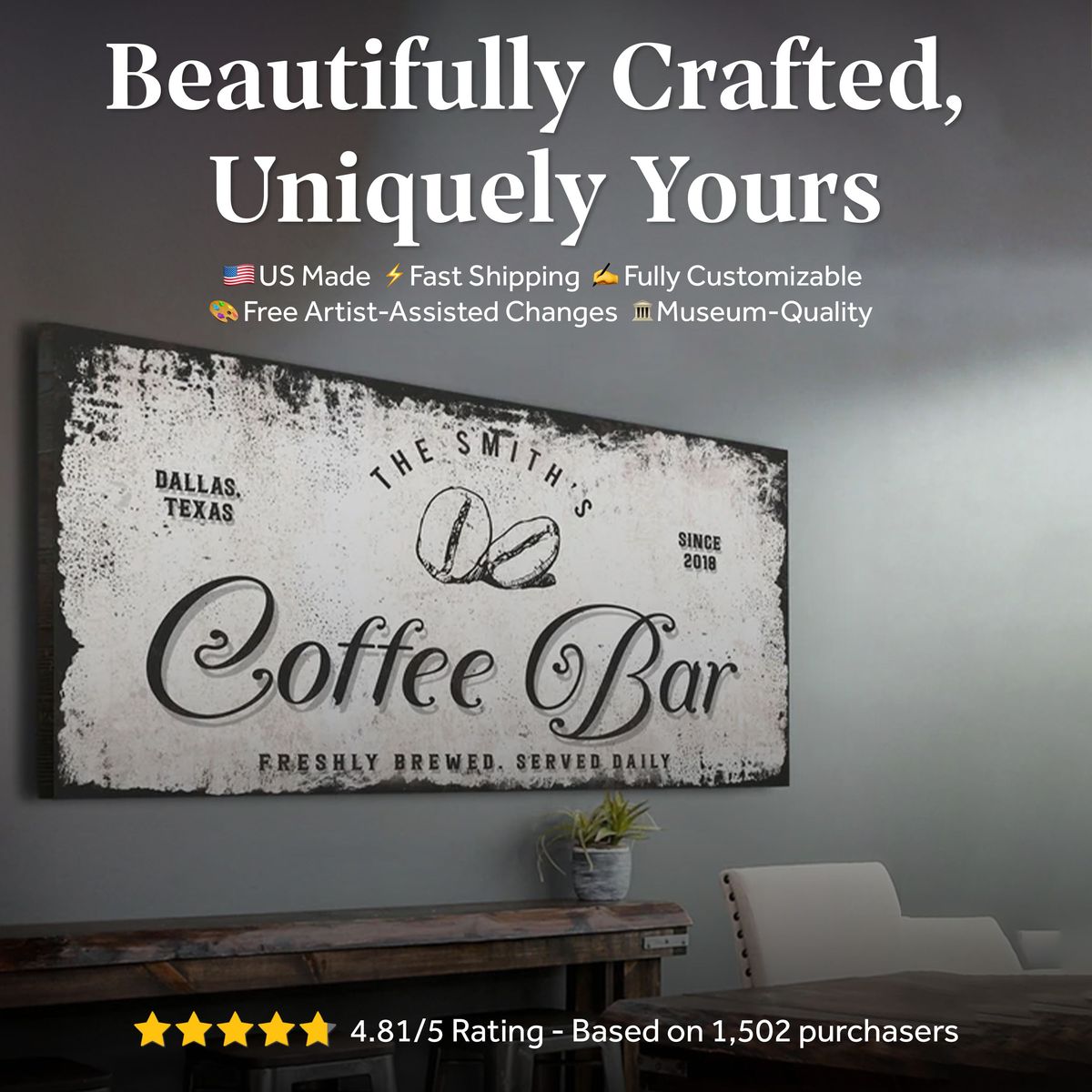 Coffee Bar Sign on sale at MyriadMart