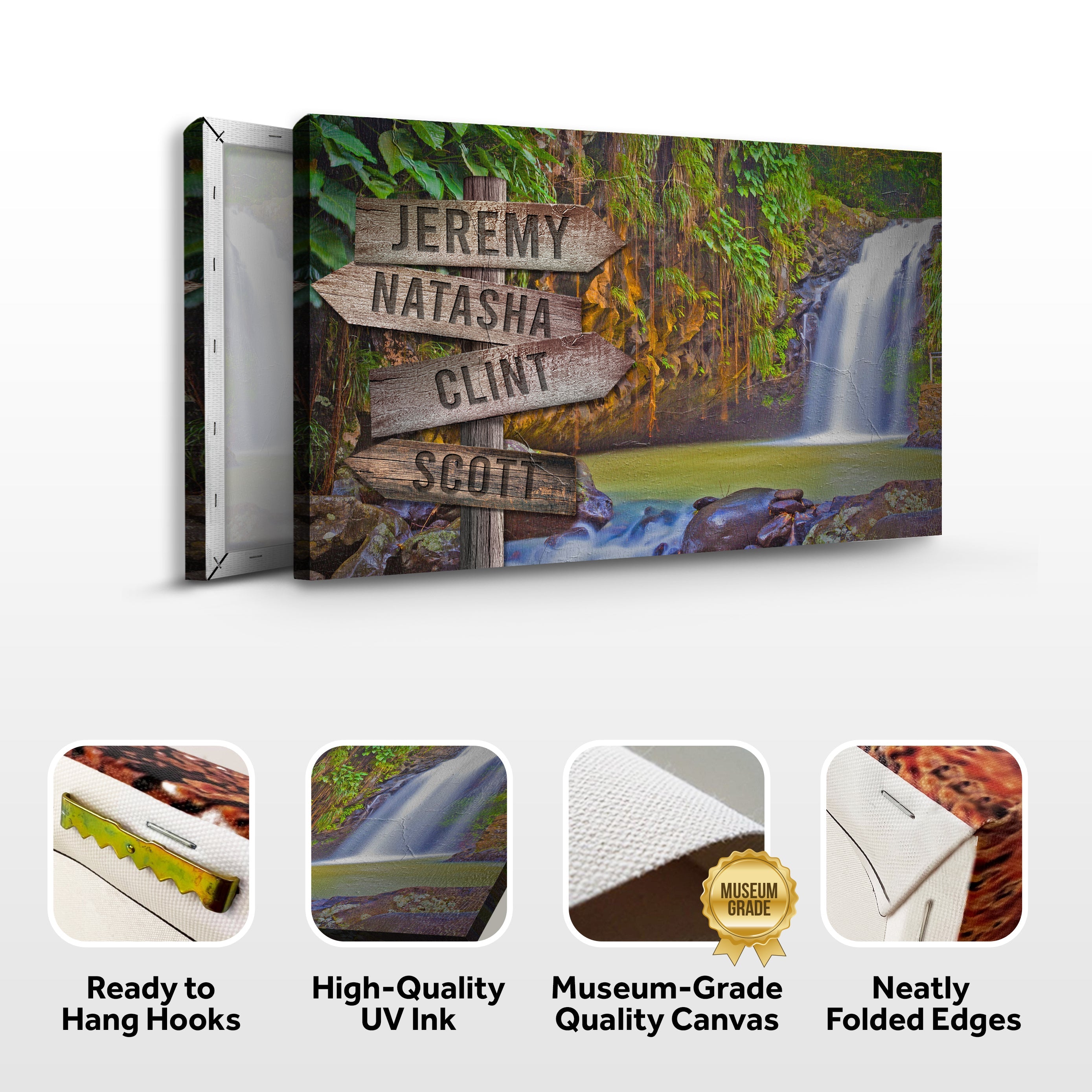 Waterfall Family Names Sign on sale at MyriadMart