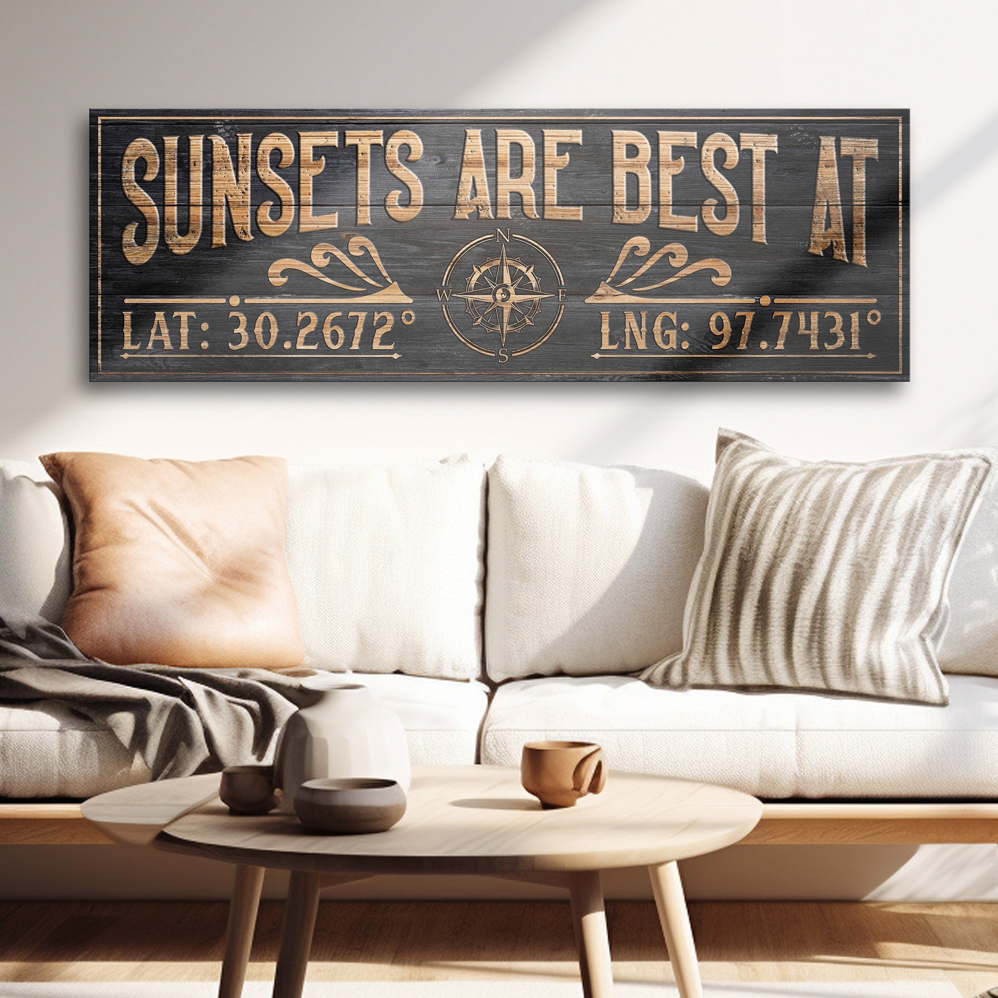 Sunsets Are Best At Coordinates Sign II on sale at MyriadMart