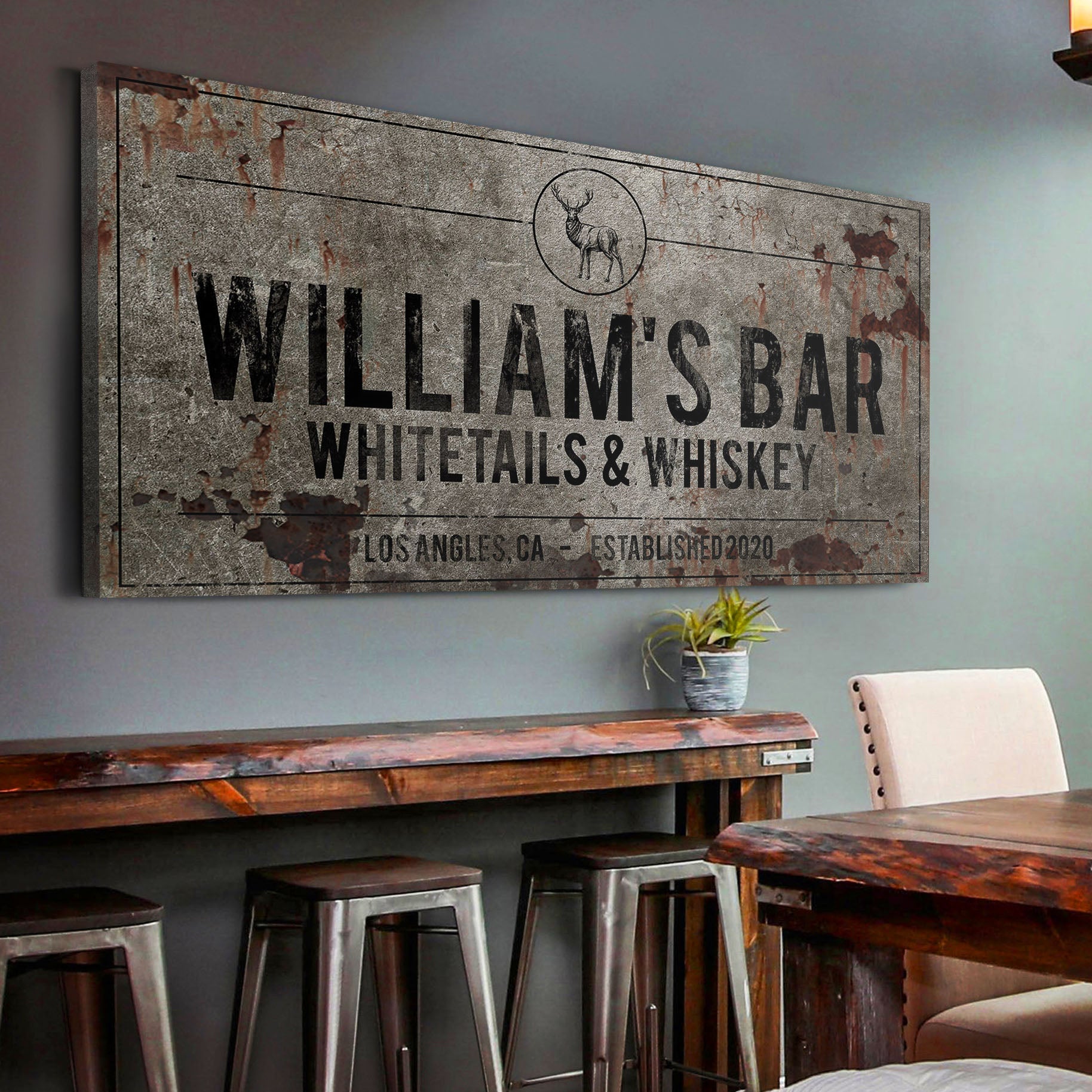 Whitetails and Whiskey Sign on sale at MyriadMart