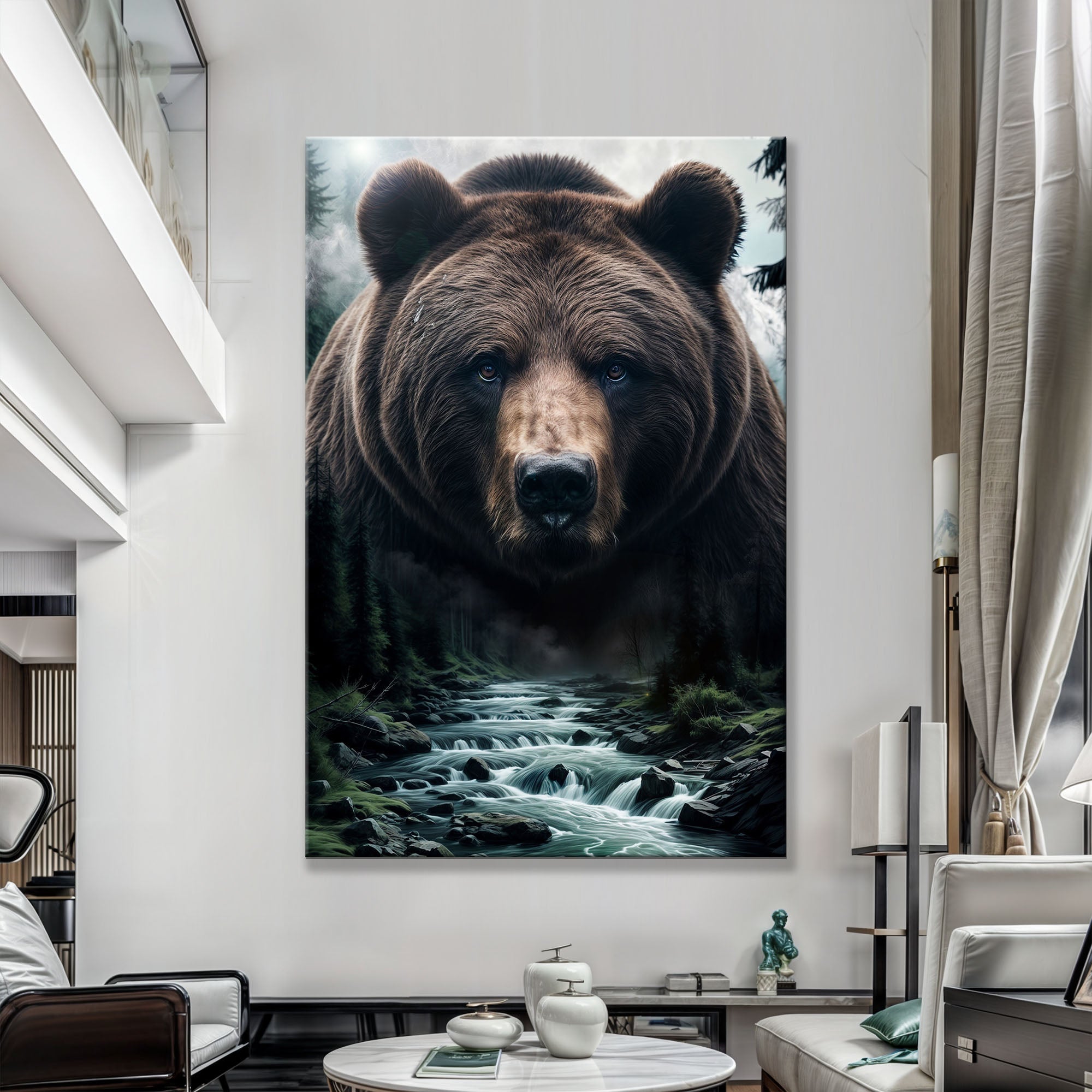 Grizzly Bear Double Exposure Wall Art on sale at MyriadMart