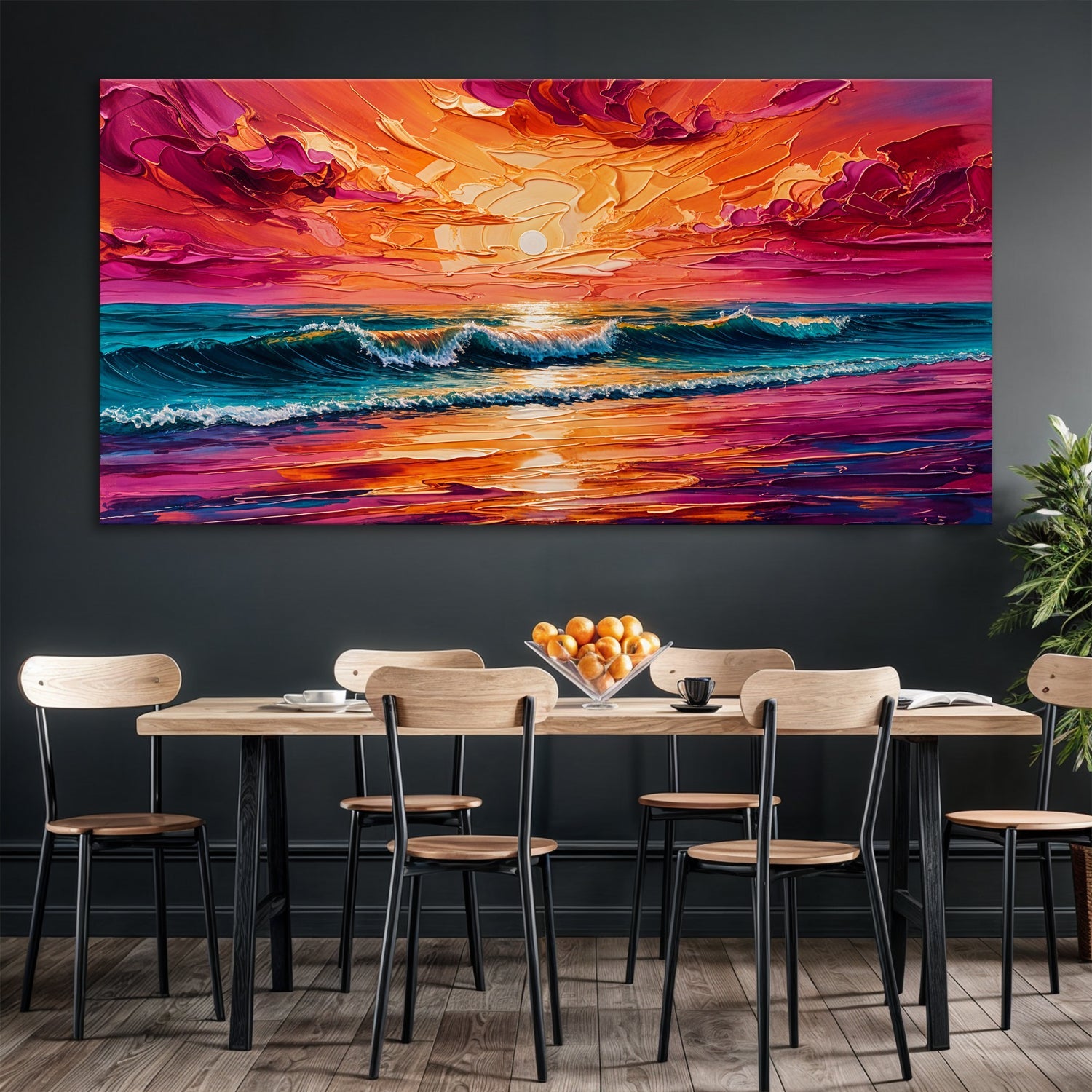 Coastal Sunset Impasto Wall Art on sale at MyriadMart