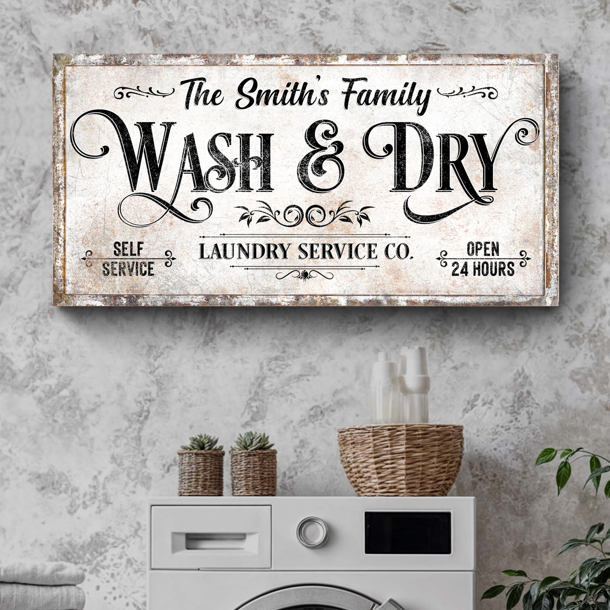 Personalized Laundry Service Sign II on sale at MyriadMart