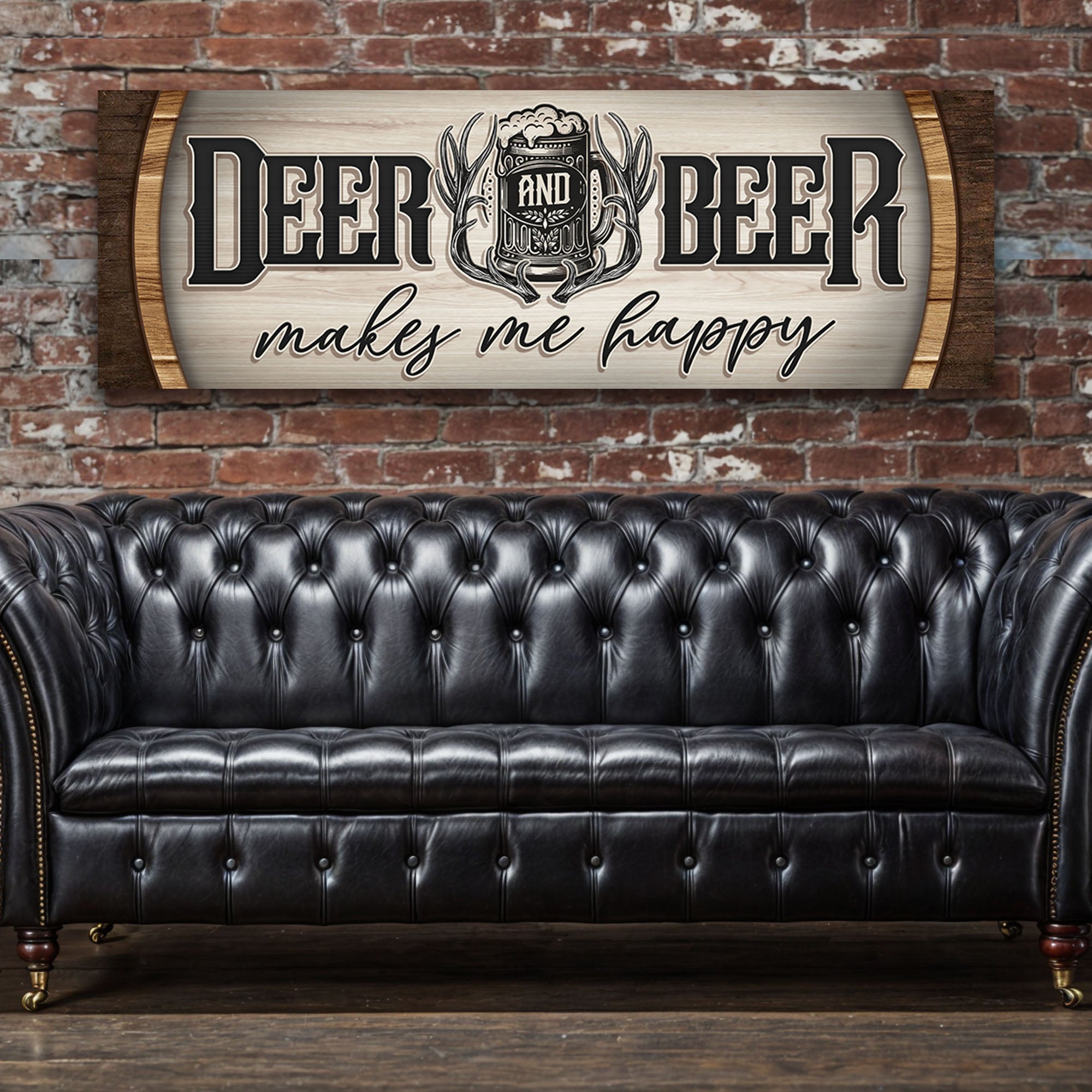 Deer And Beer Make Me Happy Hunting Sign II on sale at MyriadMart