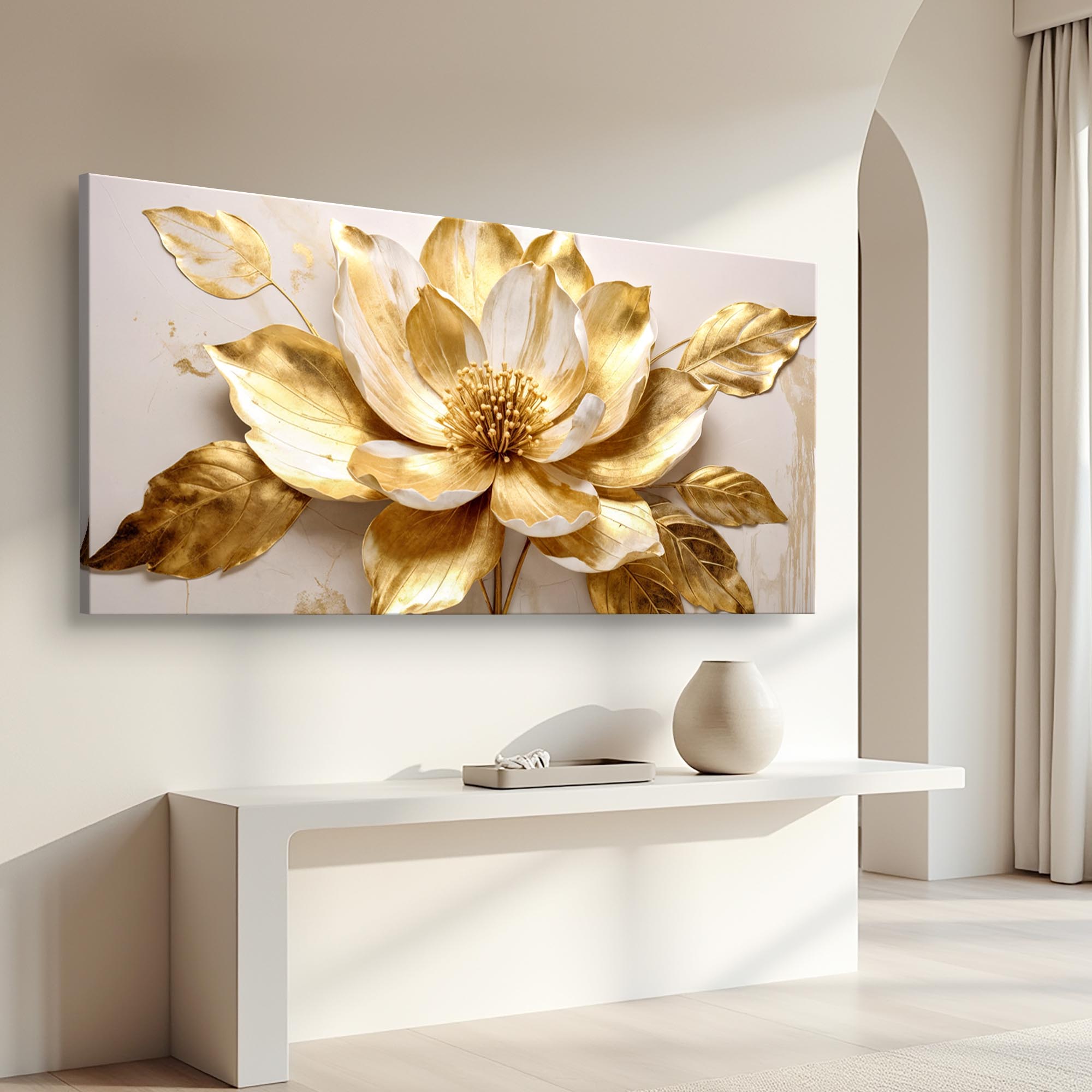 Golden Dandelion Minimalist Abstract Wall Art VIII on sale at MyriadMart