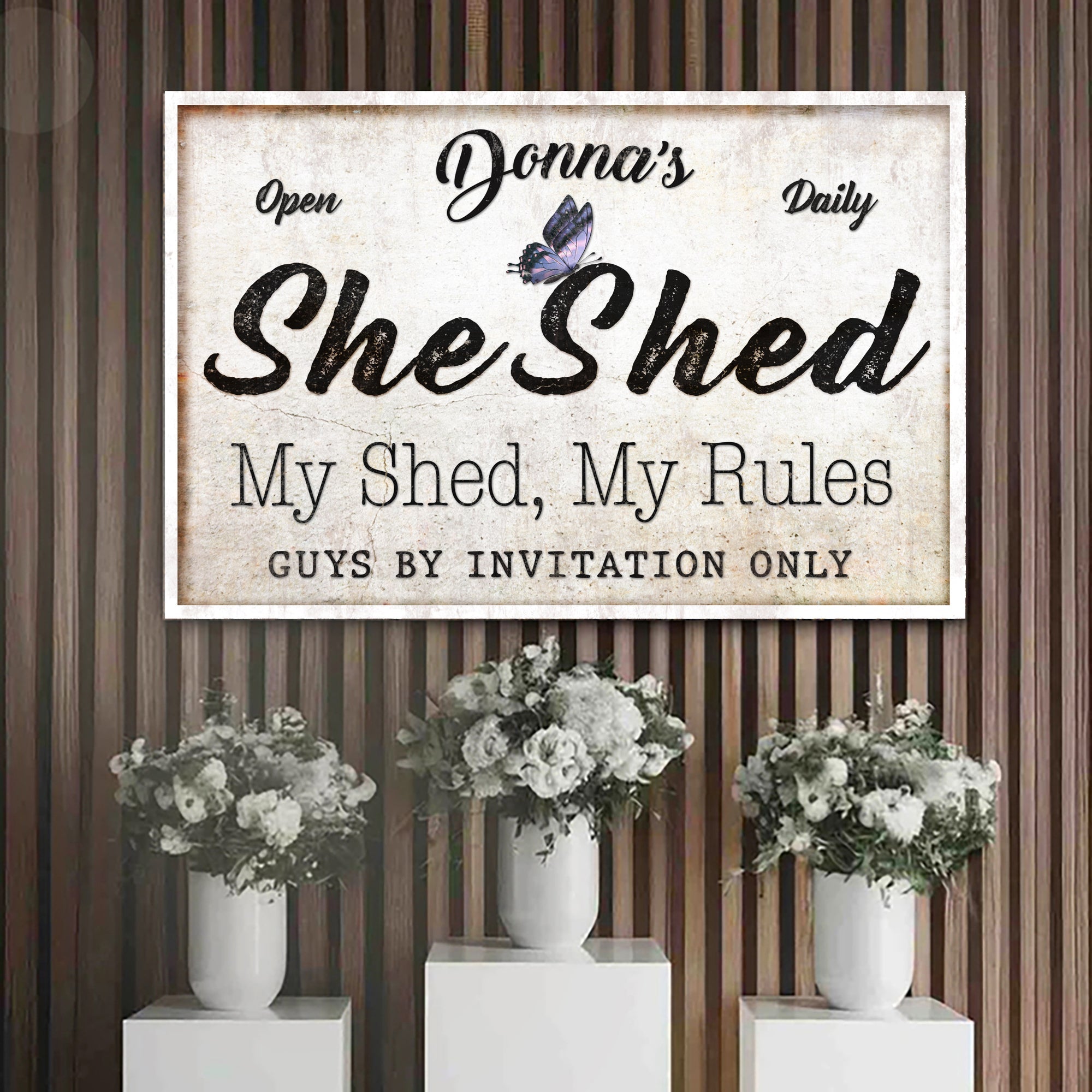 Personalized She Shed Sign XIX on sale at MyriadMart