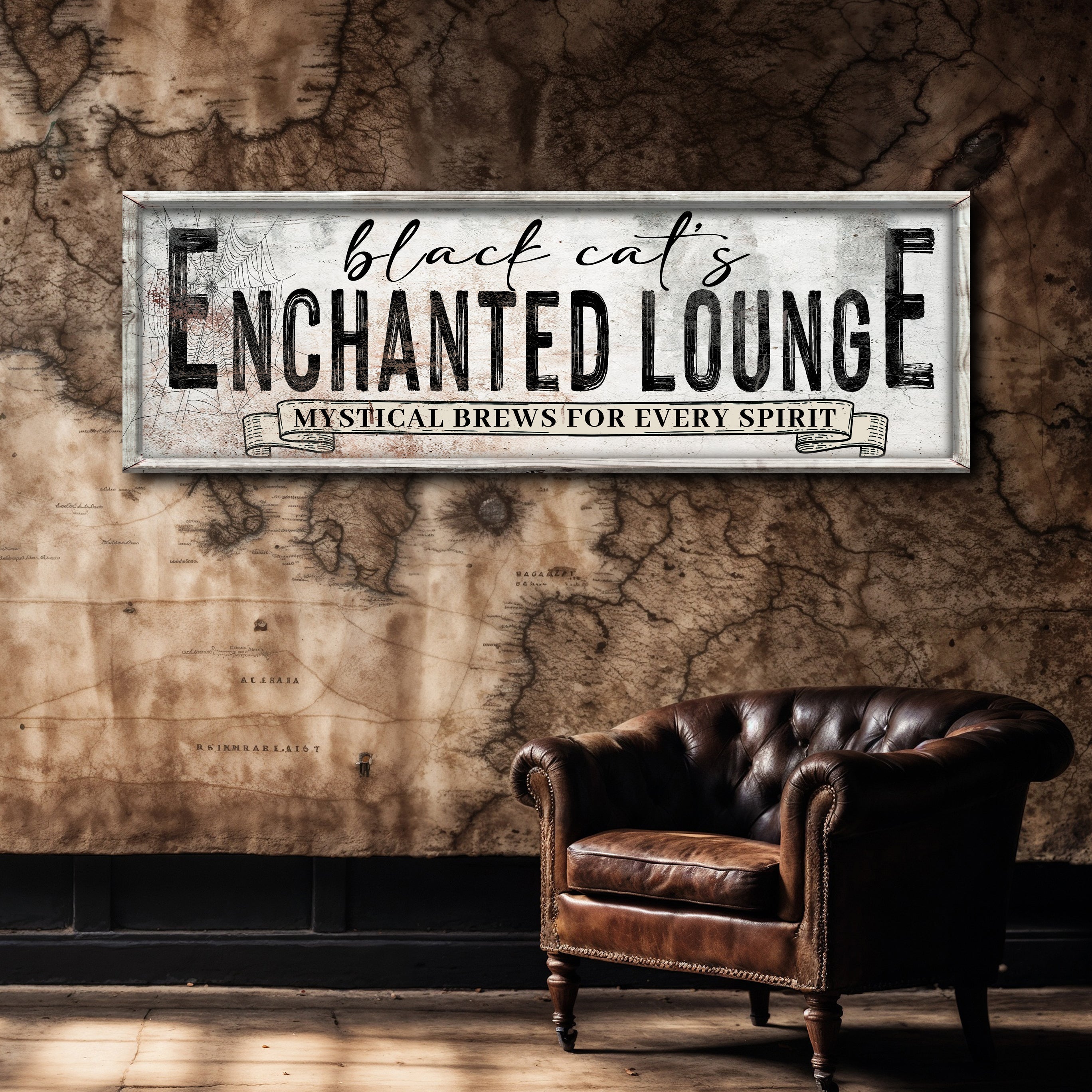 Black Cat's Enchanted Lounge Halloween Sign III on sale at MyriadMart