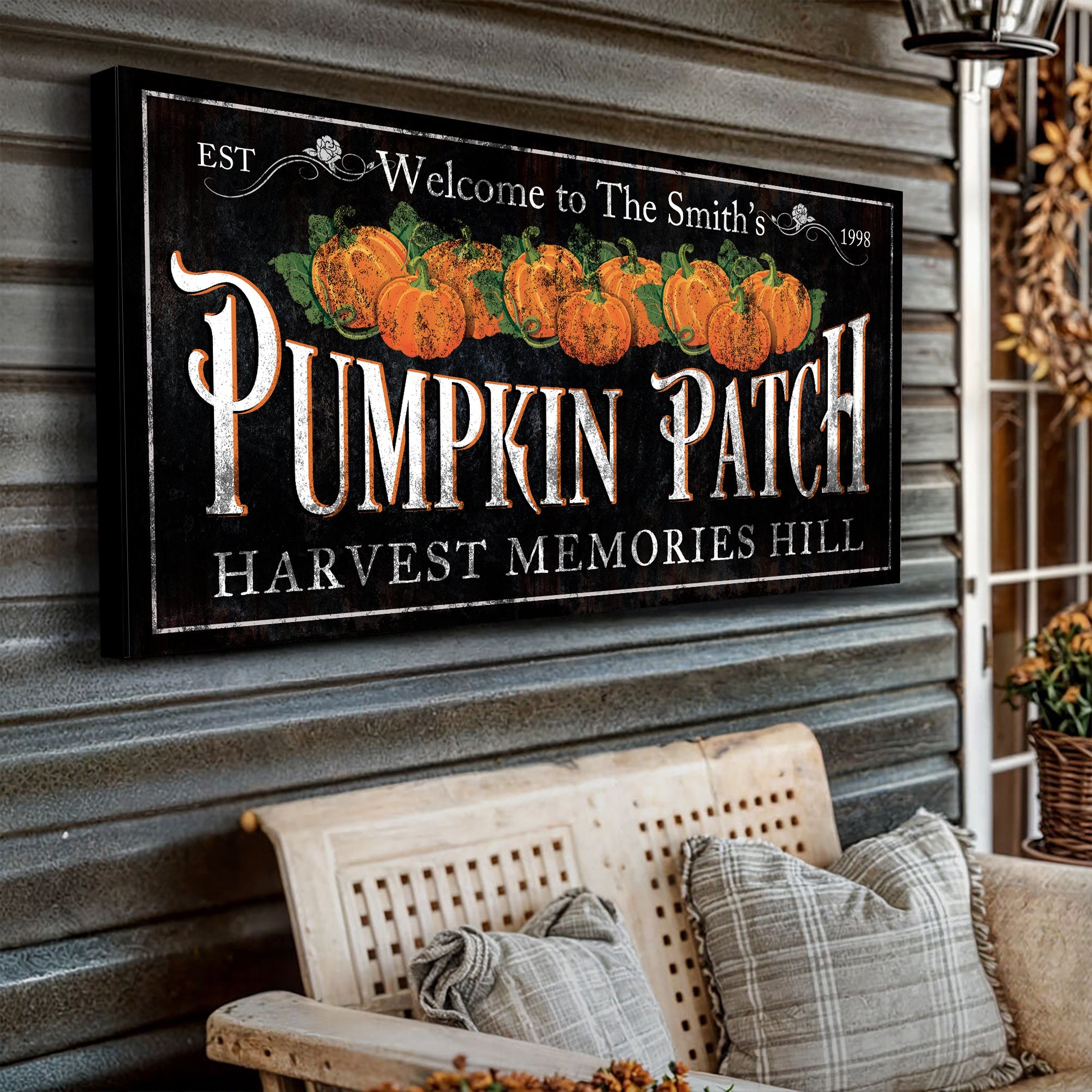 Personalized Pumpkin Patch Sign IX on sale at MyriadMart