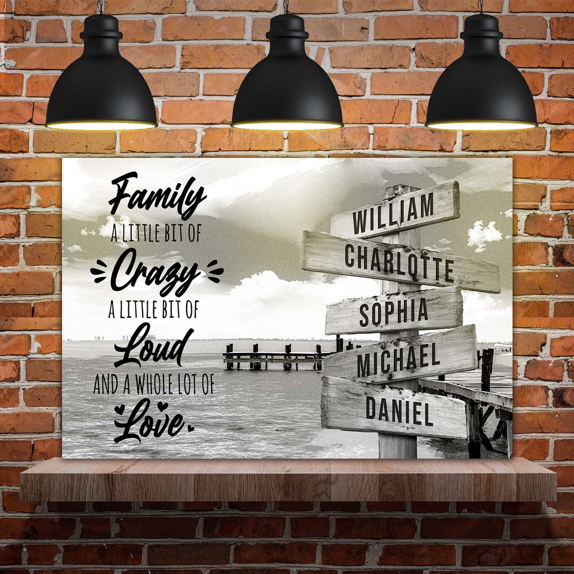 A Lot of Love Family Names Sign on sale at MyriadMart