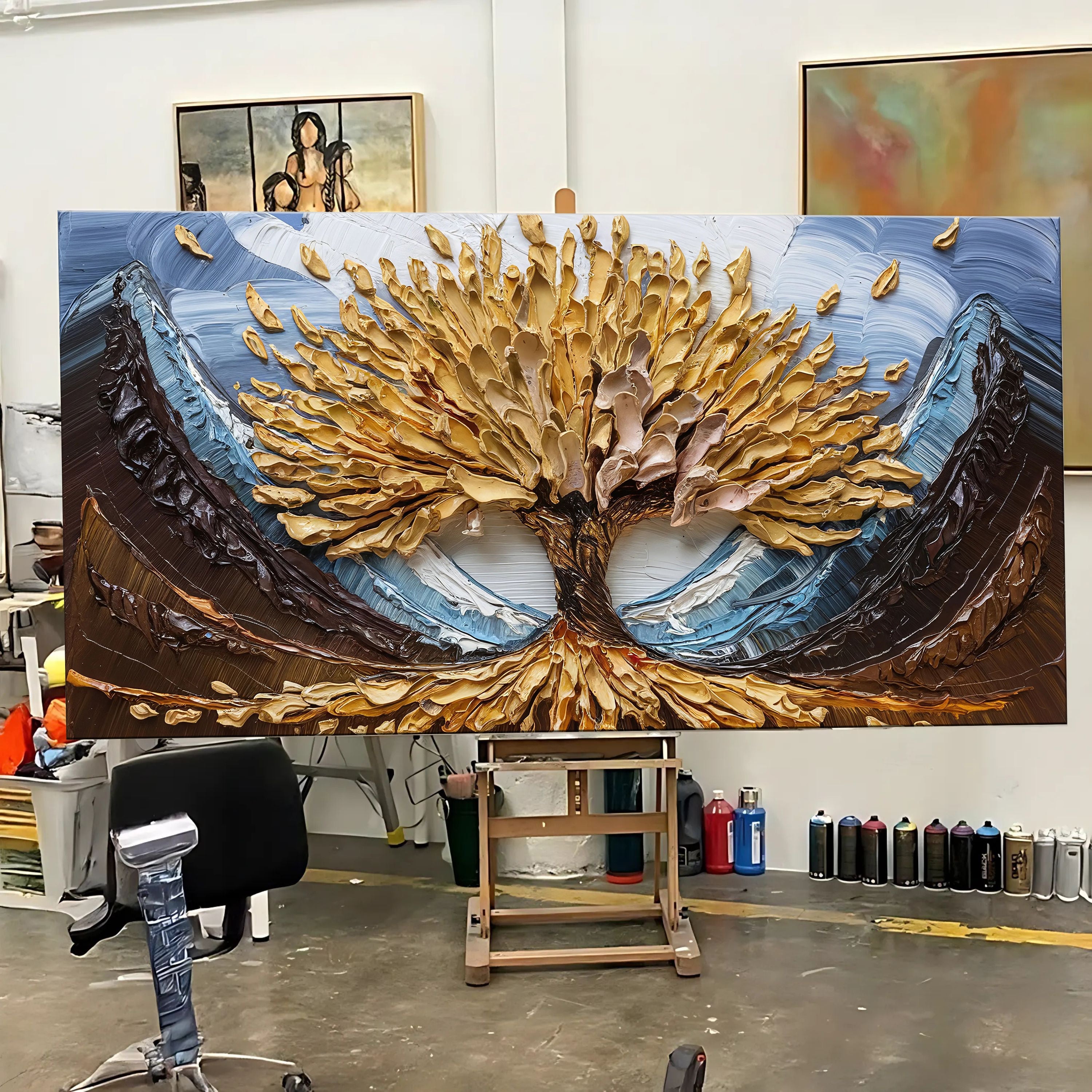 Golden Resilience Impasto Wall Art on sale at MyriadMart