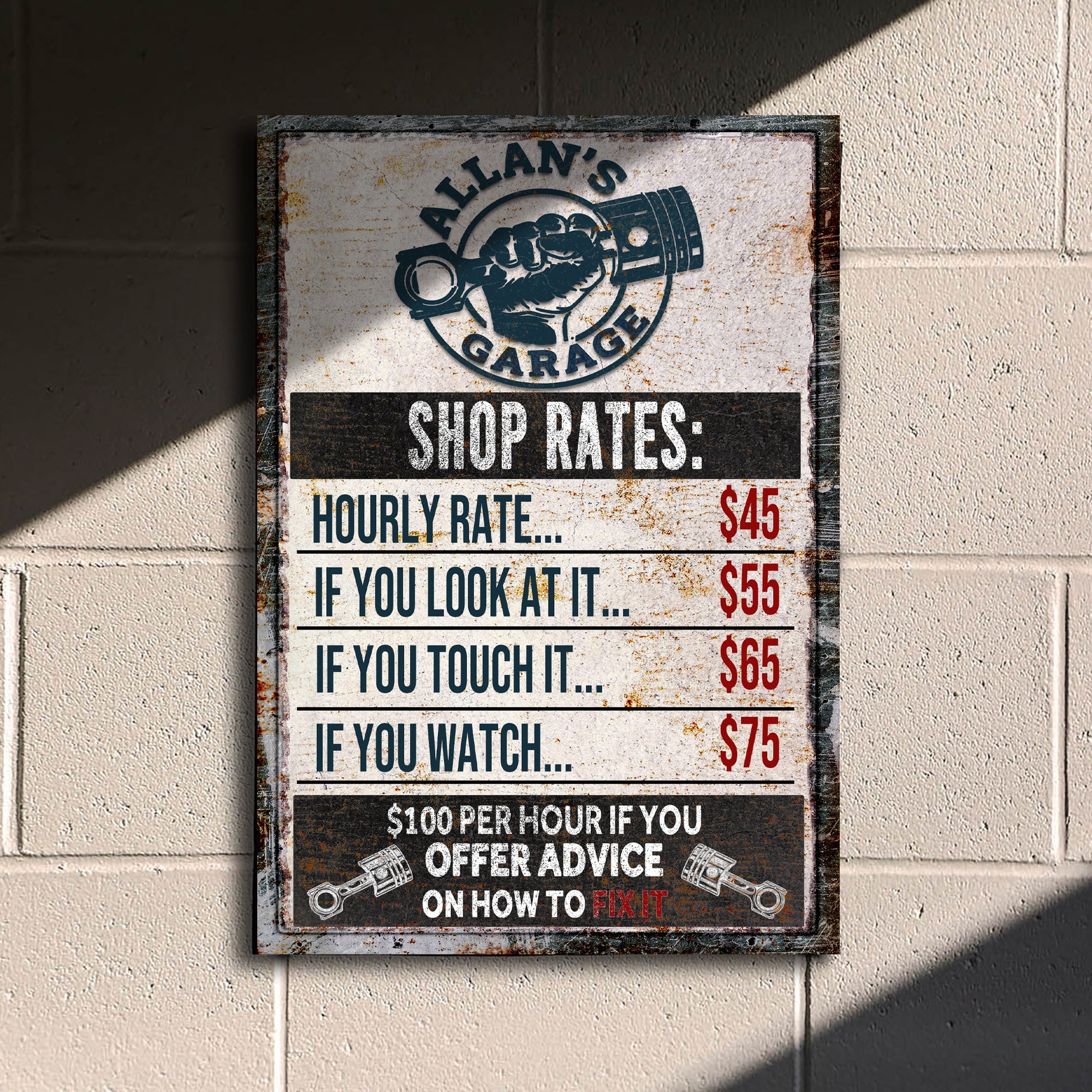 Garage Rules Sign on sale at MyriadMart