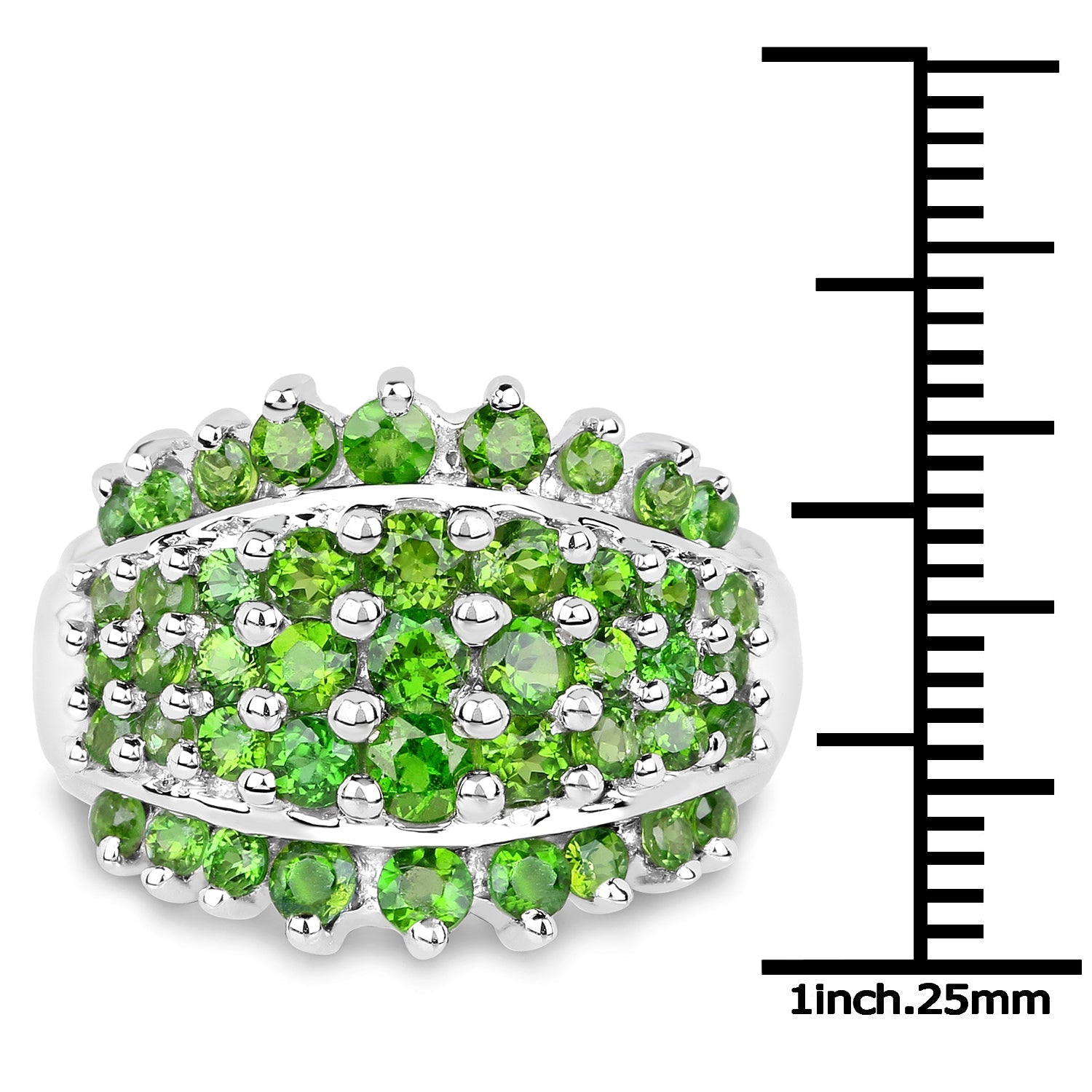 2.48 Carat Genuine Chrome Diopside .925 Sterling Silver Ring on sale at MyriadMart