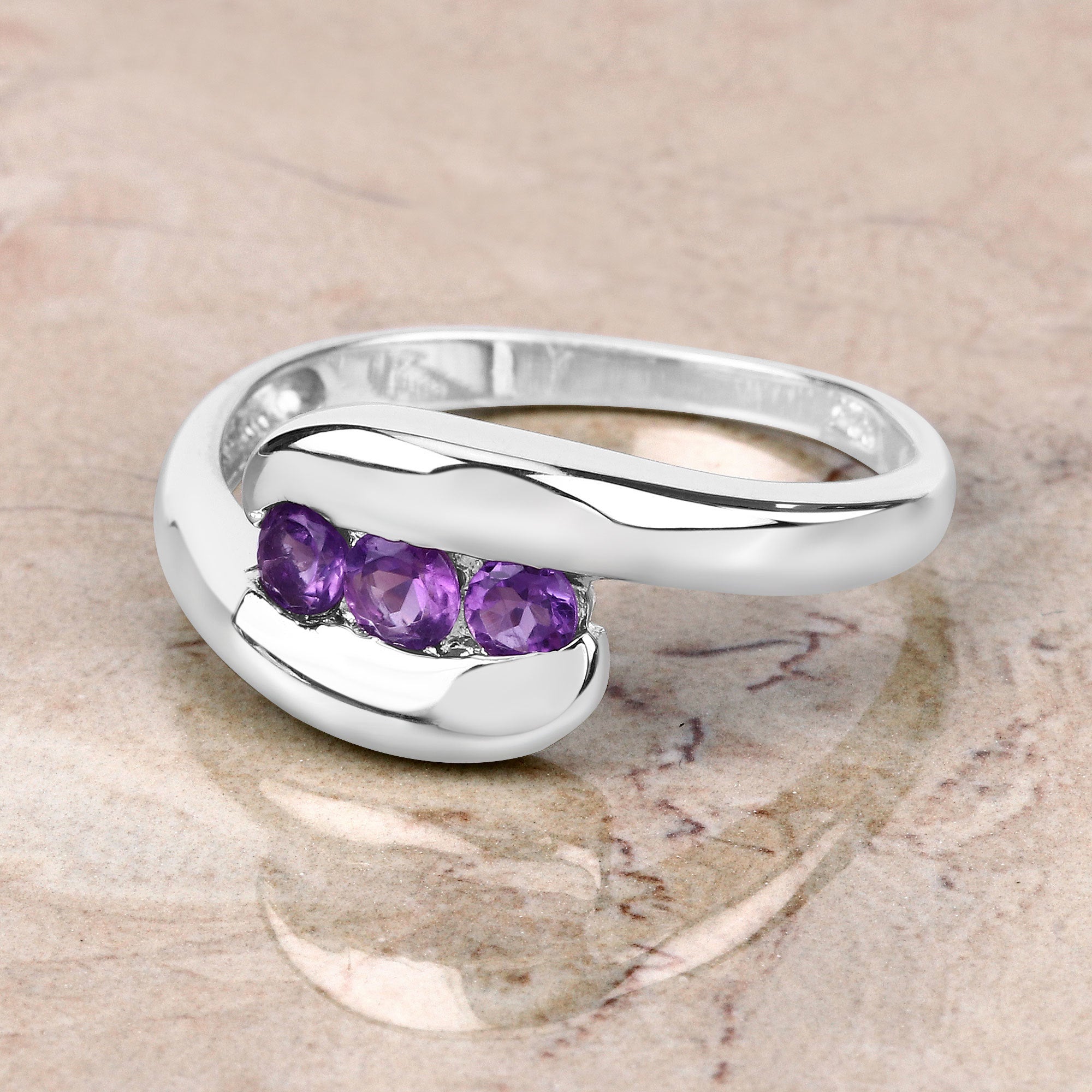 0.54 Carat Genuine Amethyst .925 Sterling Silver Ring on sale at MyriadMart