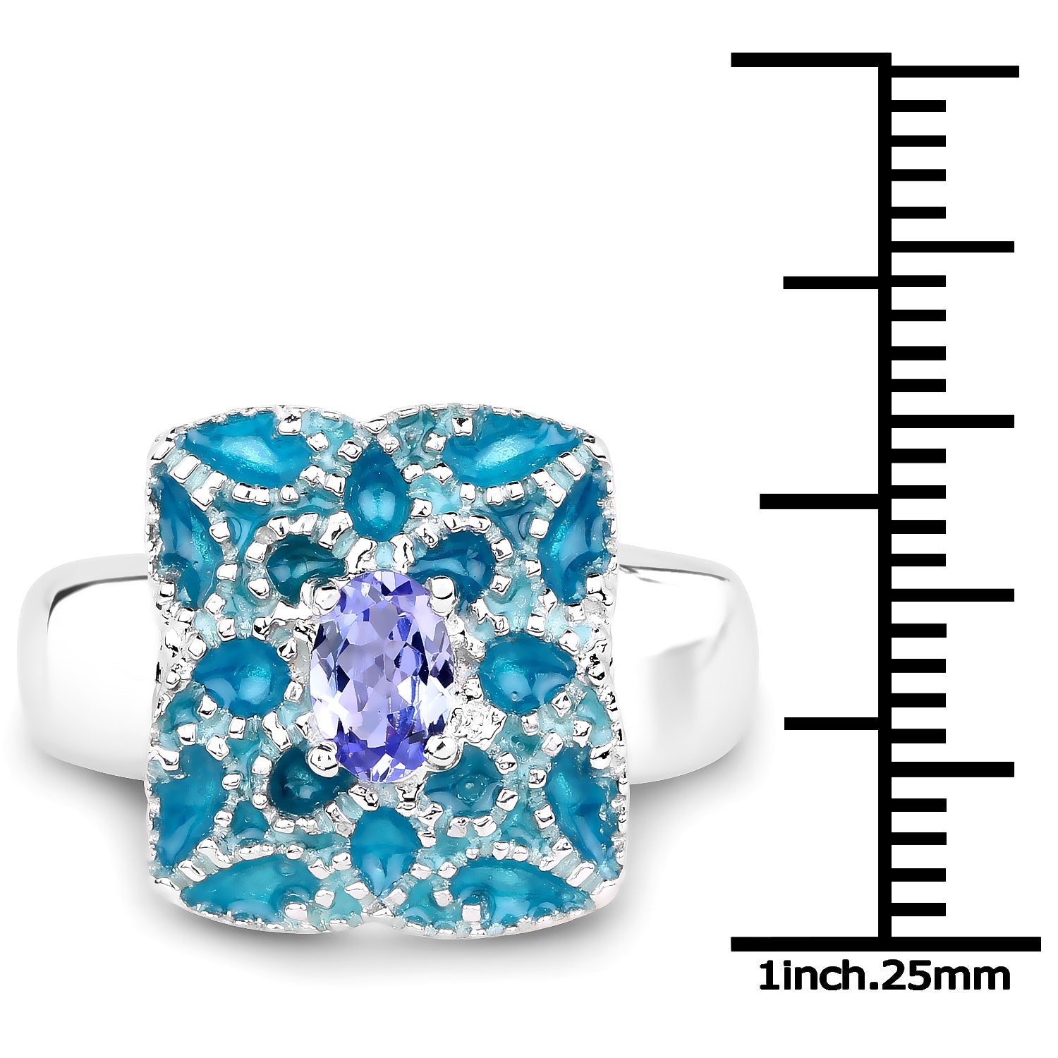 0.44 Carat Genuine Tanzanite .925 Sterling Silver Ring on sale at MyriadMart