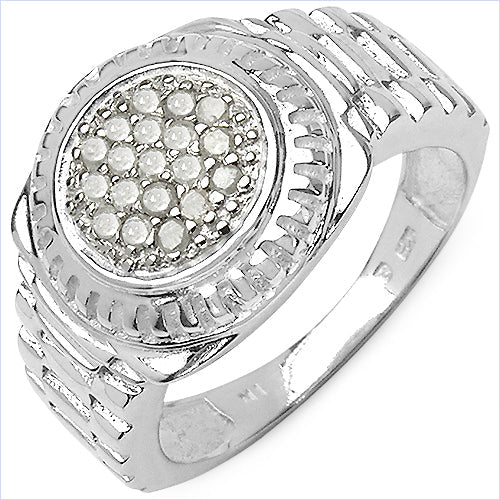 0.20 Carat Genuine White Diamond .925 Sterling Silver Ring on sale at MyriadMart