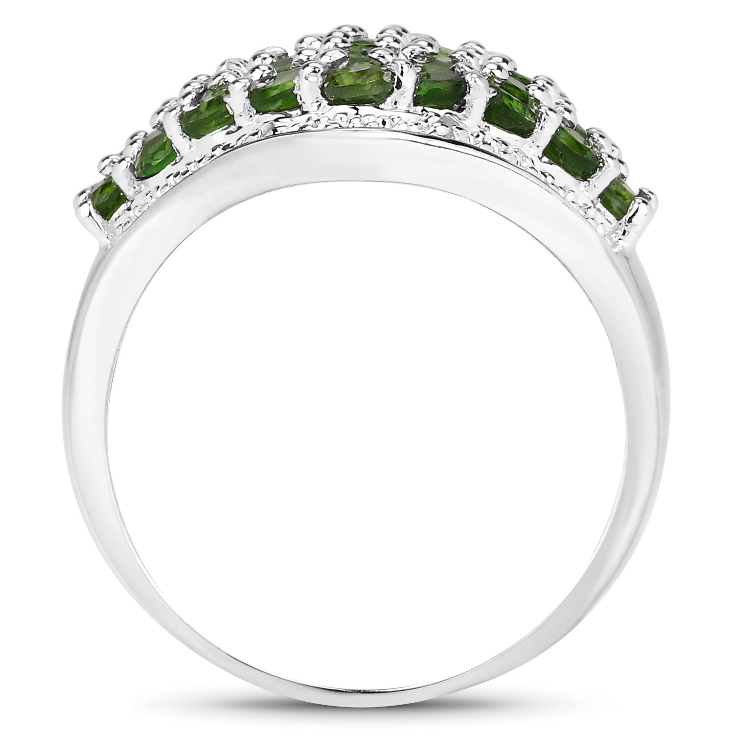 2.41 Carat Genuine Chrome Diopside and White Topaz .925 Sterling Silver Ring on sale at MyriadMart