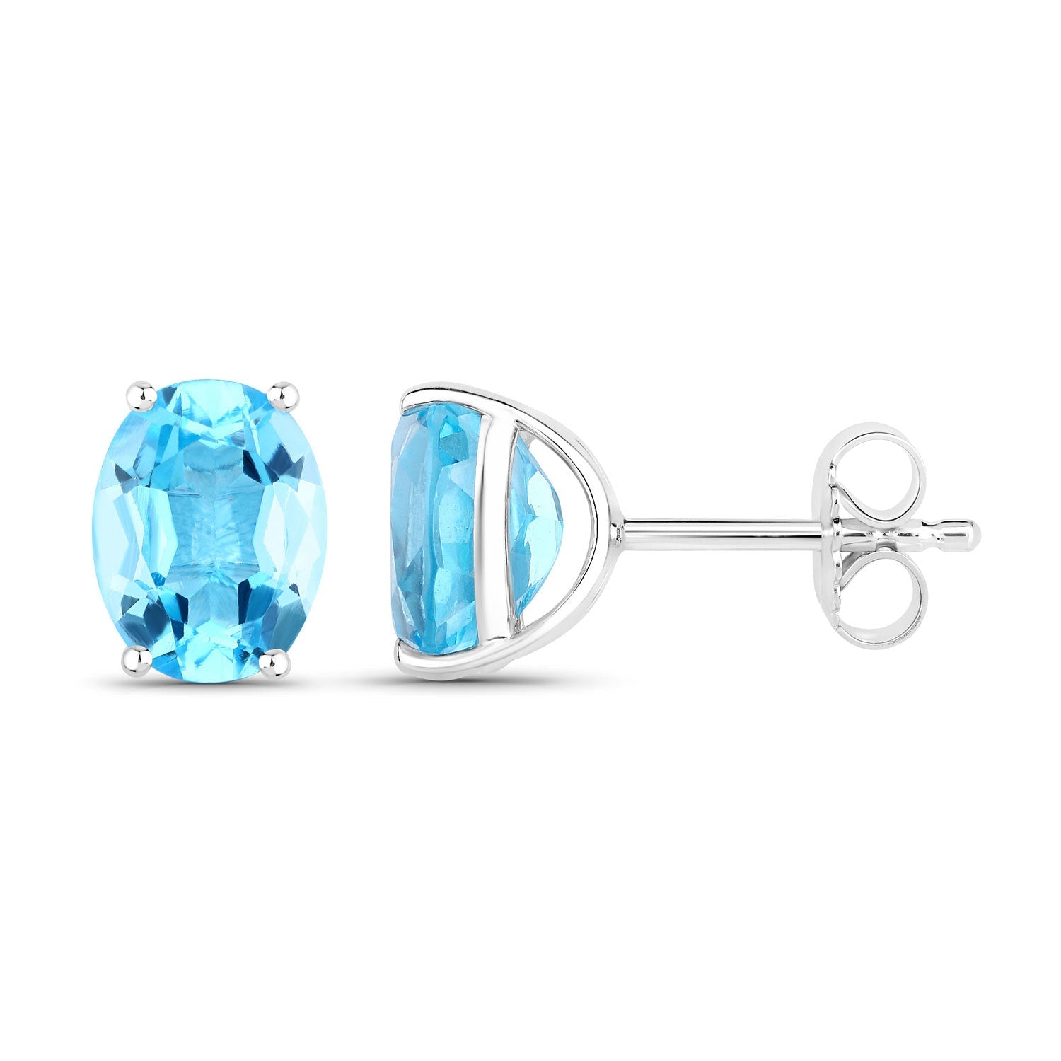 4.00 Carat Genuine Swiss Blue Topaz .925 Sterling Silver Earrings on sale at MyriadMart