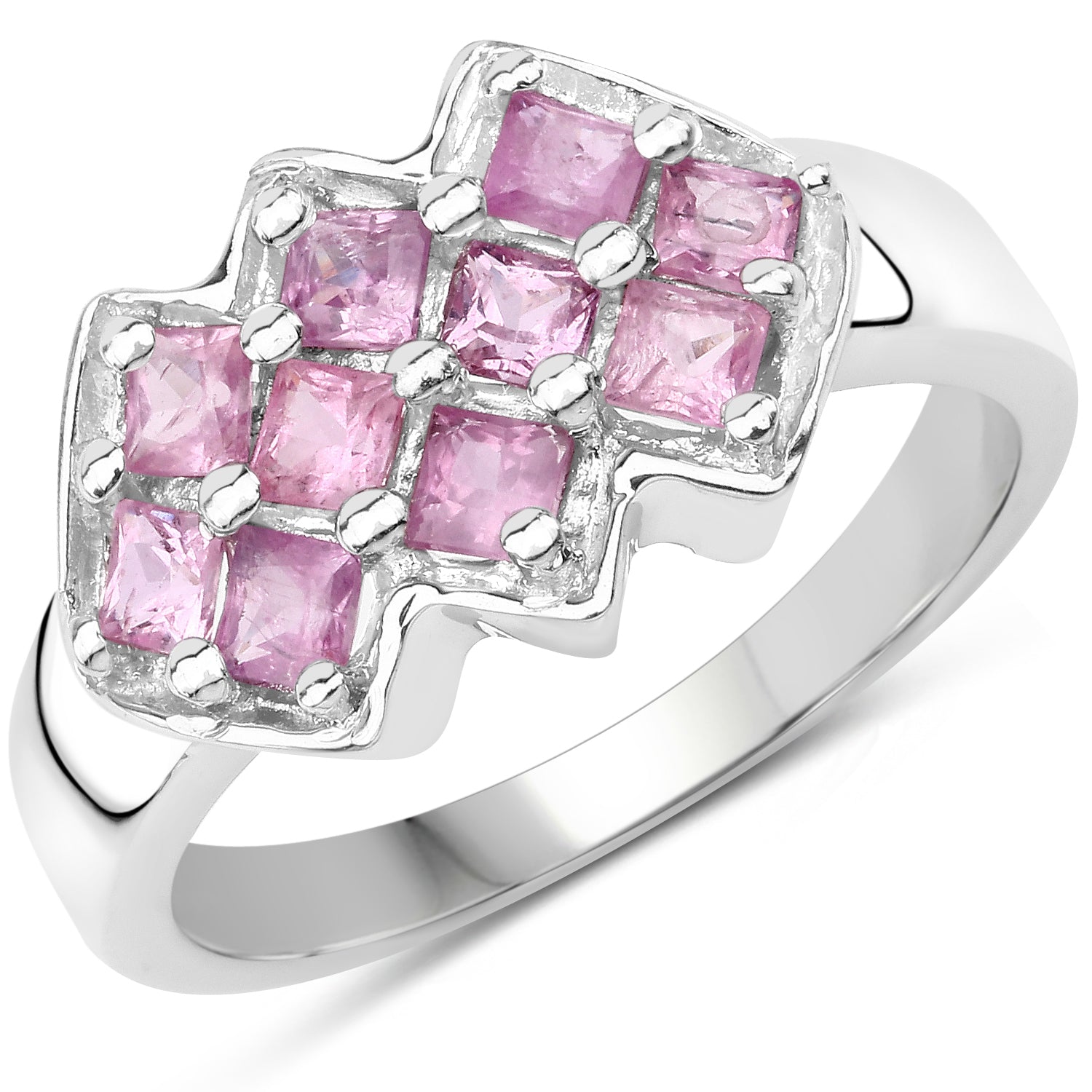 1.20 Carat Genuine Pink Sapphire .925 Sterling Silver Ring on sale at MyriadMart