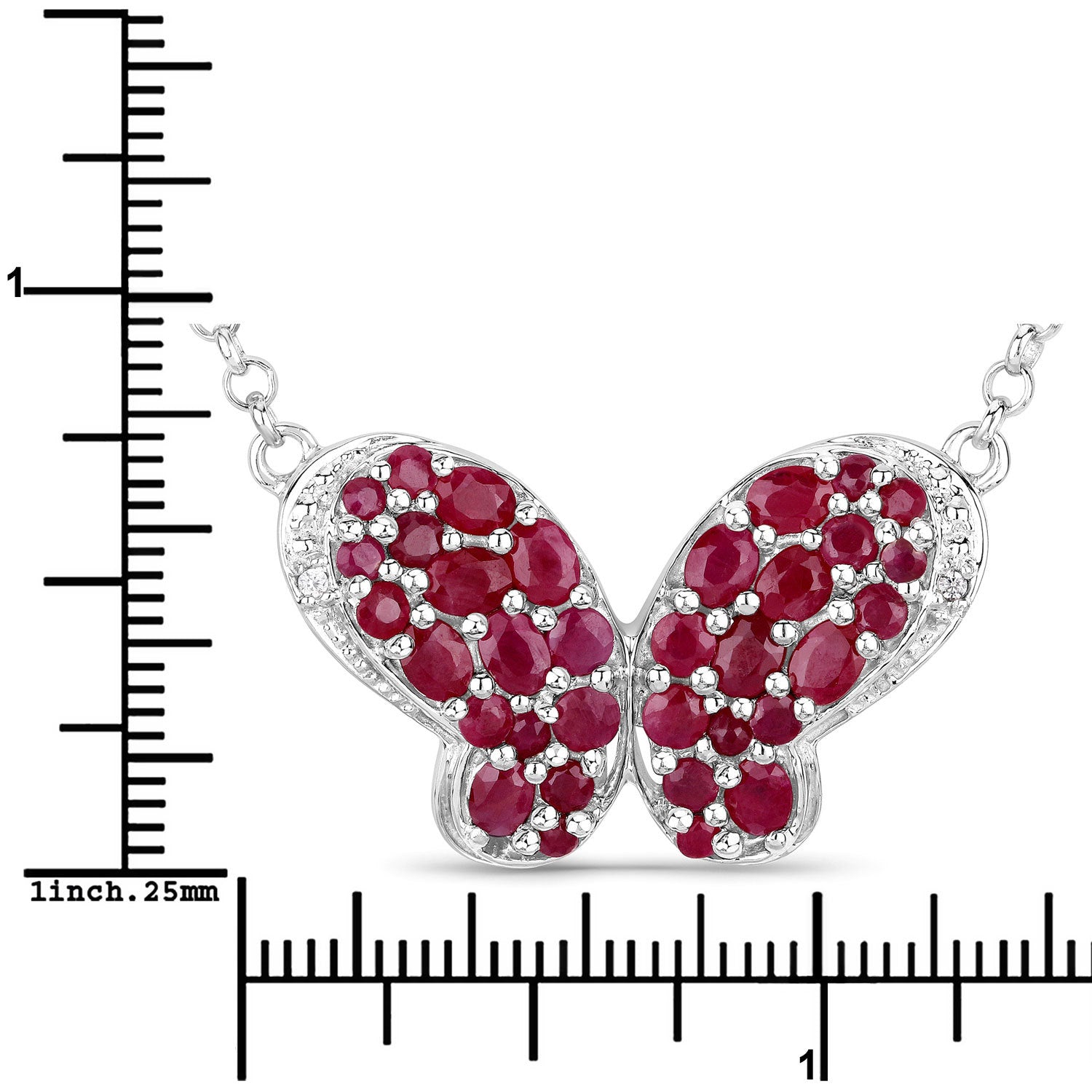 4.15 Carat Genuine Ruby and White Zircon .925 Sterling Silver Pendant on sale at MyriadMart