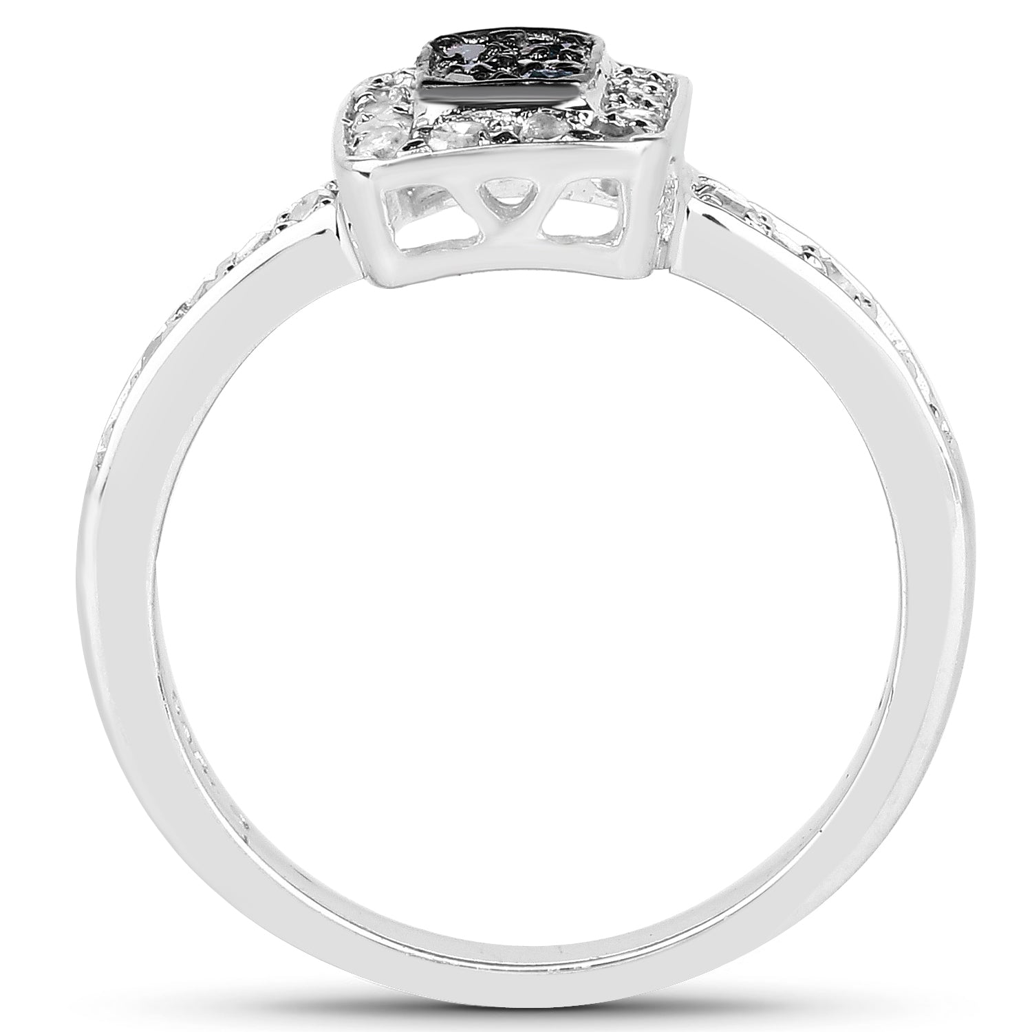 0.36 Carat Genuine Blue Diamond and White Diamond .925 Sterling Silver Ring on sale at MyriadMart