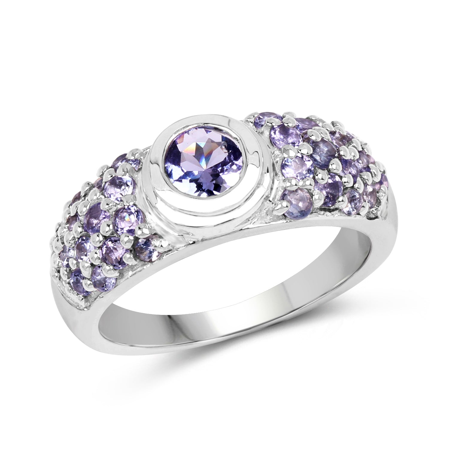 1.45 Carat Genuine Tanzanite .925 Sterling Silver Ring on sale at MyriadMart