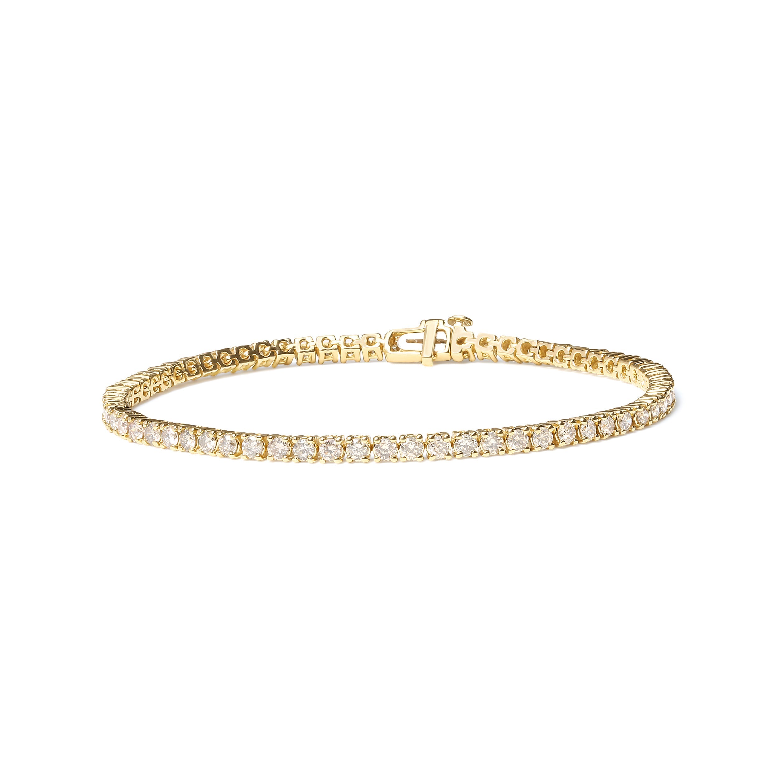 14K Yellow Gold 6.0 Cttw Classic 4 Prong Set Round Brilliant Cut Diamond Tennis Bracelet K-L Color, VS2-SI1 Clarity - 7.25" on sale at MyriadMart
