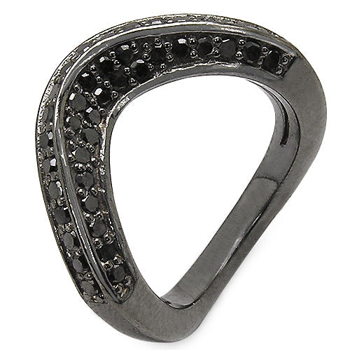 1.02 Carat Genuine Black Diamond .925 Sterling Silver Ring on sale at MyriadMart