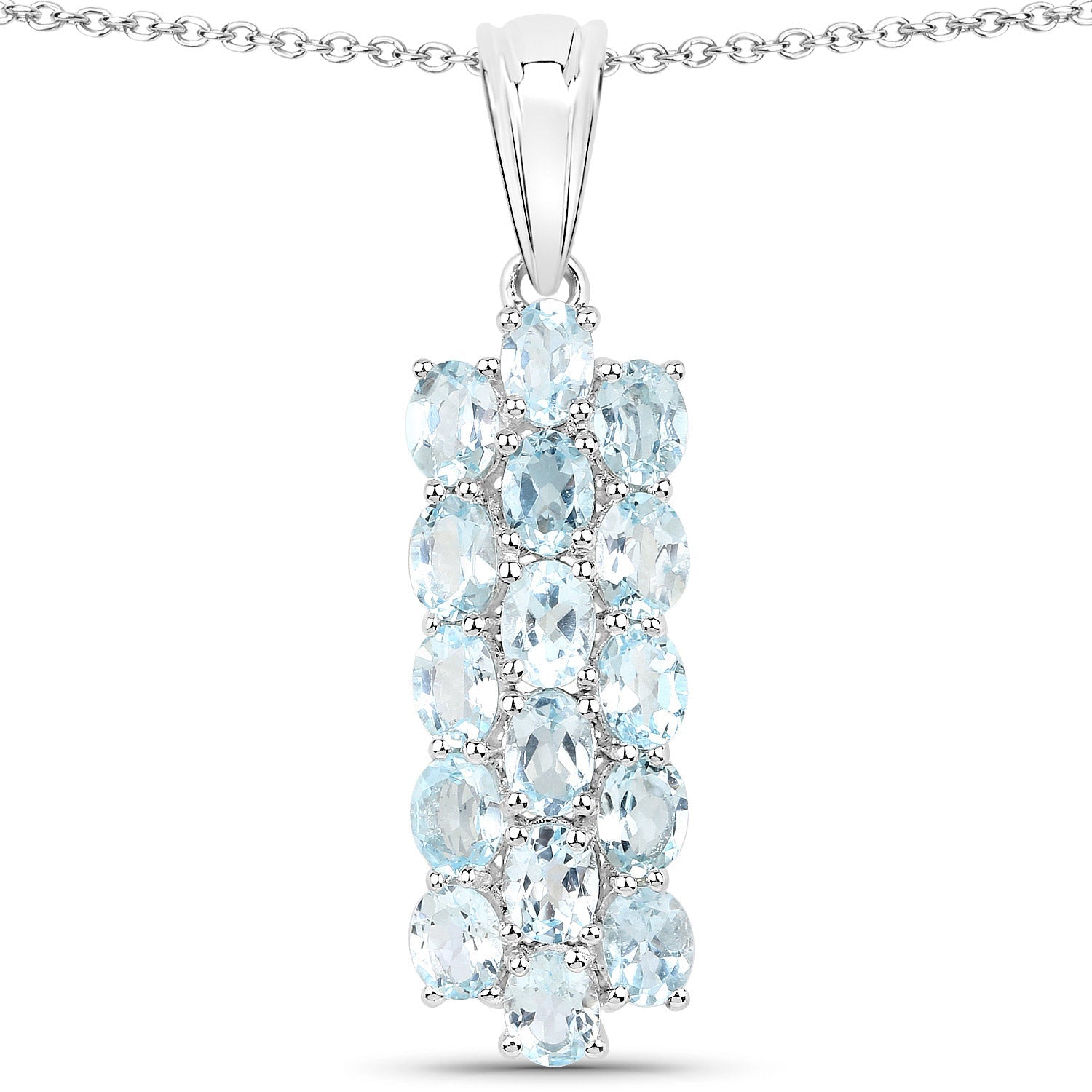 9.88 Carat Genuine Blue Topaz .925 Sterling Silver 3 Piece Jewelry Set Ring, Earrings, and Pendant w/ Chain on sale at MyriadMart