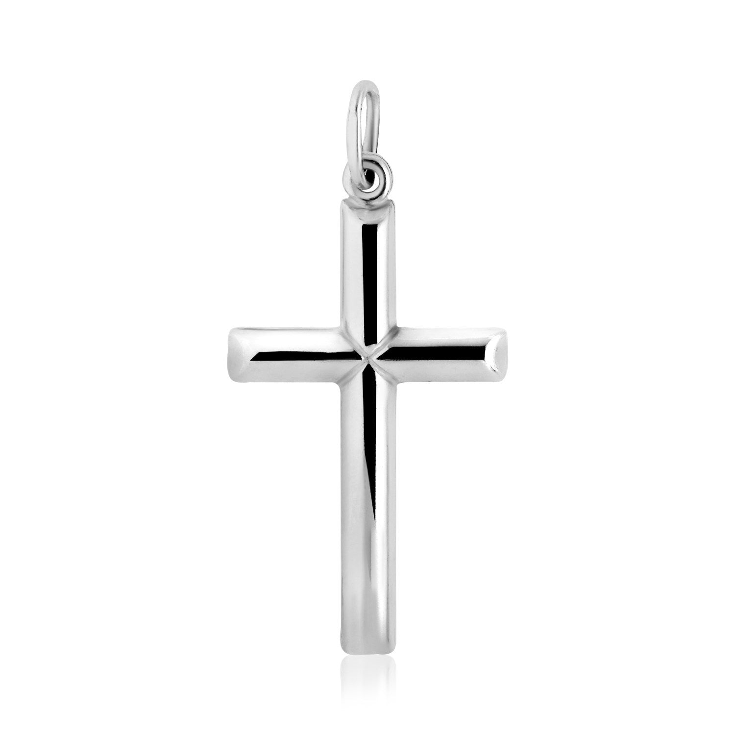 Sterling Silver Polished Bar Cross Pendant on sale at MyriadMart