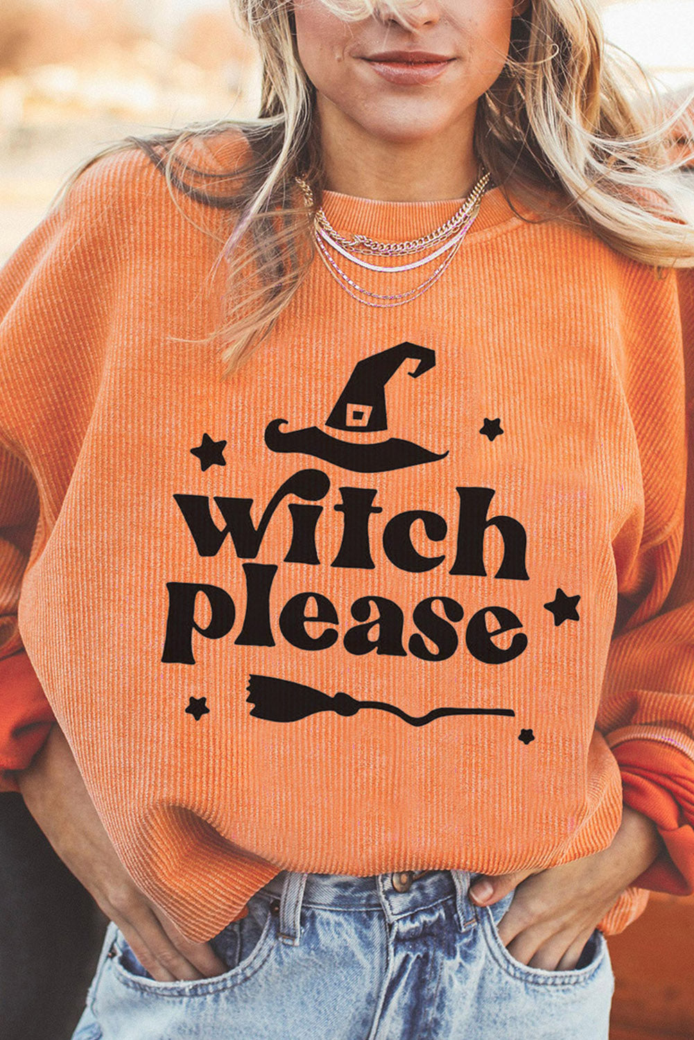 WITCH PLEASE Graphic Dropped Shoulder Sweatshirt - MyriadMart