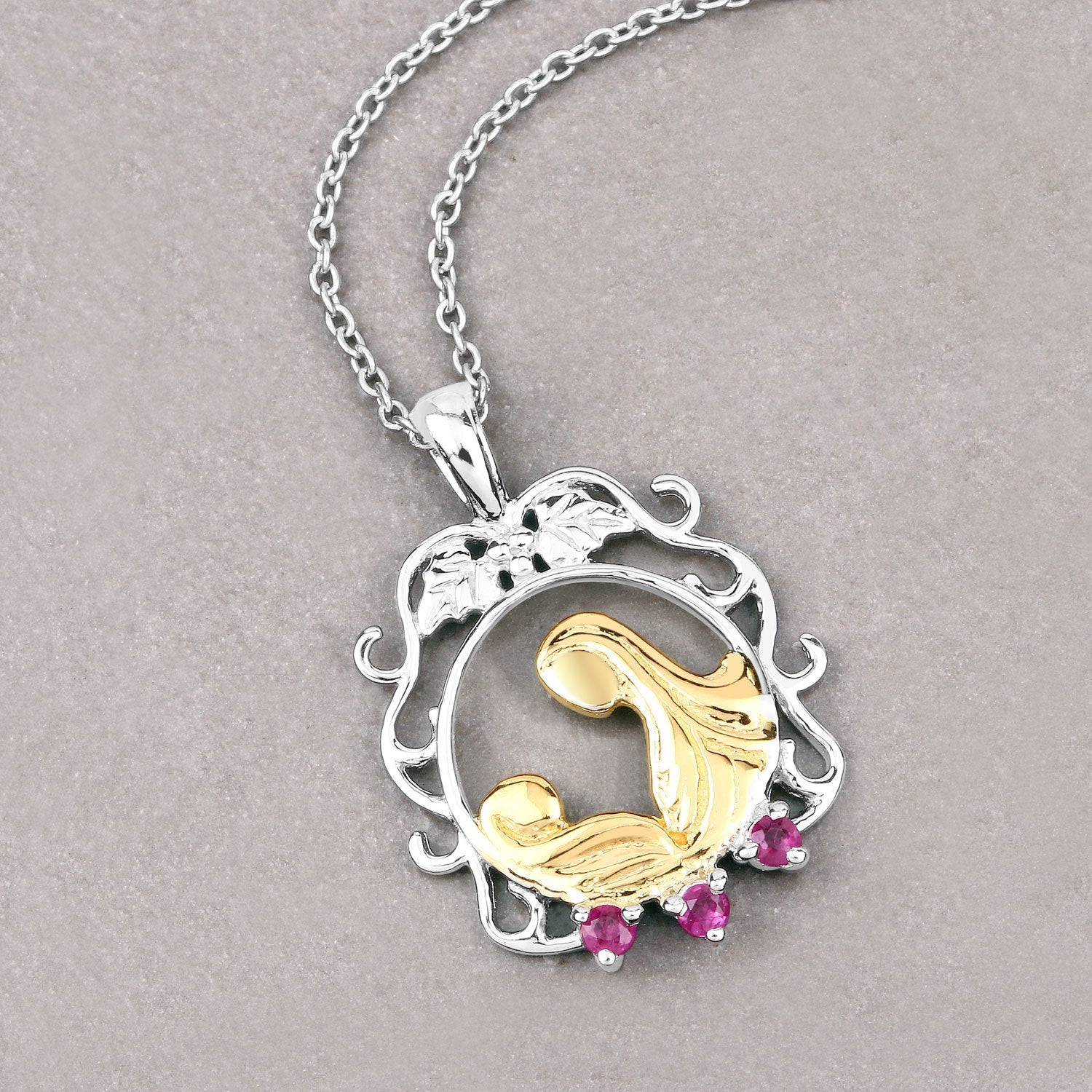 0.14 Carat Genuine Ruby .925 Sterling Silver Pendant on sale at MyriadMart