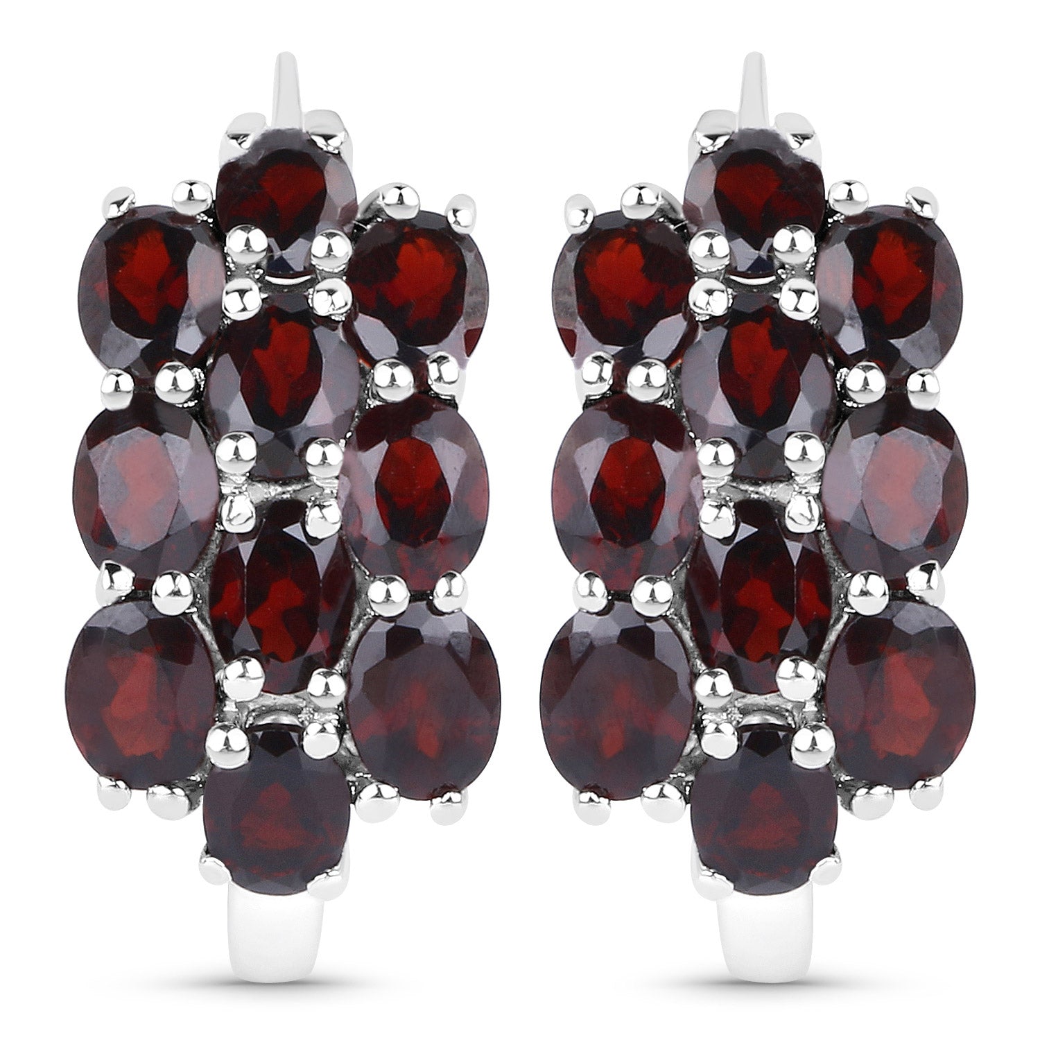 10.40 Carat Genuine Garnet .925 Sterling Silver 3 Piece Jewelry Set Ring, Earrings, and Pendant w/ Chain on sale at MyriadMart