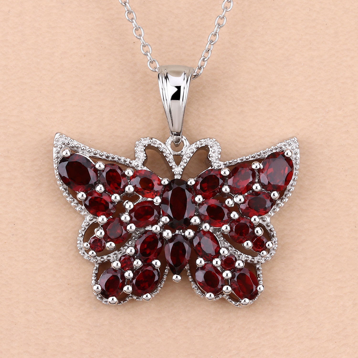 4.90 Carat Genuine Garnet .925 Sterling Silver Pendant on sale at MyriadMart