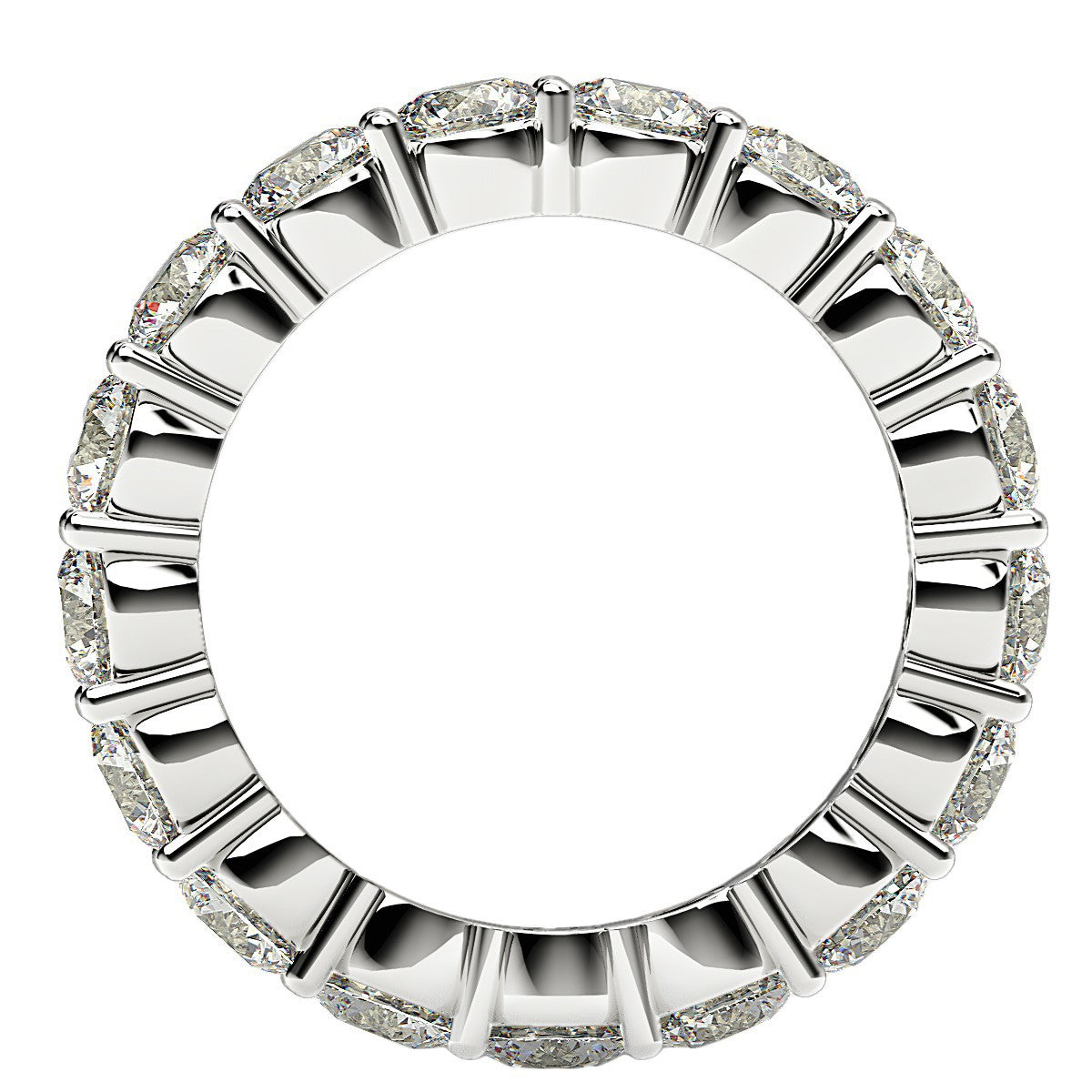 Round Cut Lab Grown Diamond Eternity Ring in 14k White Gold 3 cttw FG/VS2 on sale at MyriadMart