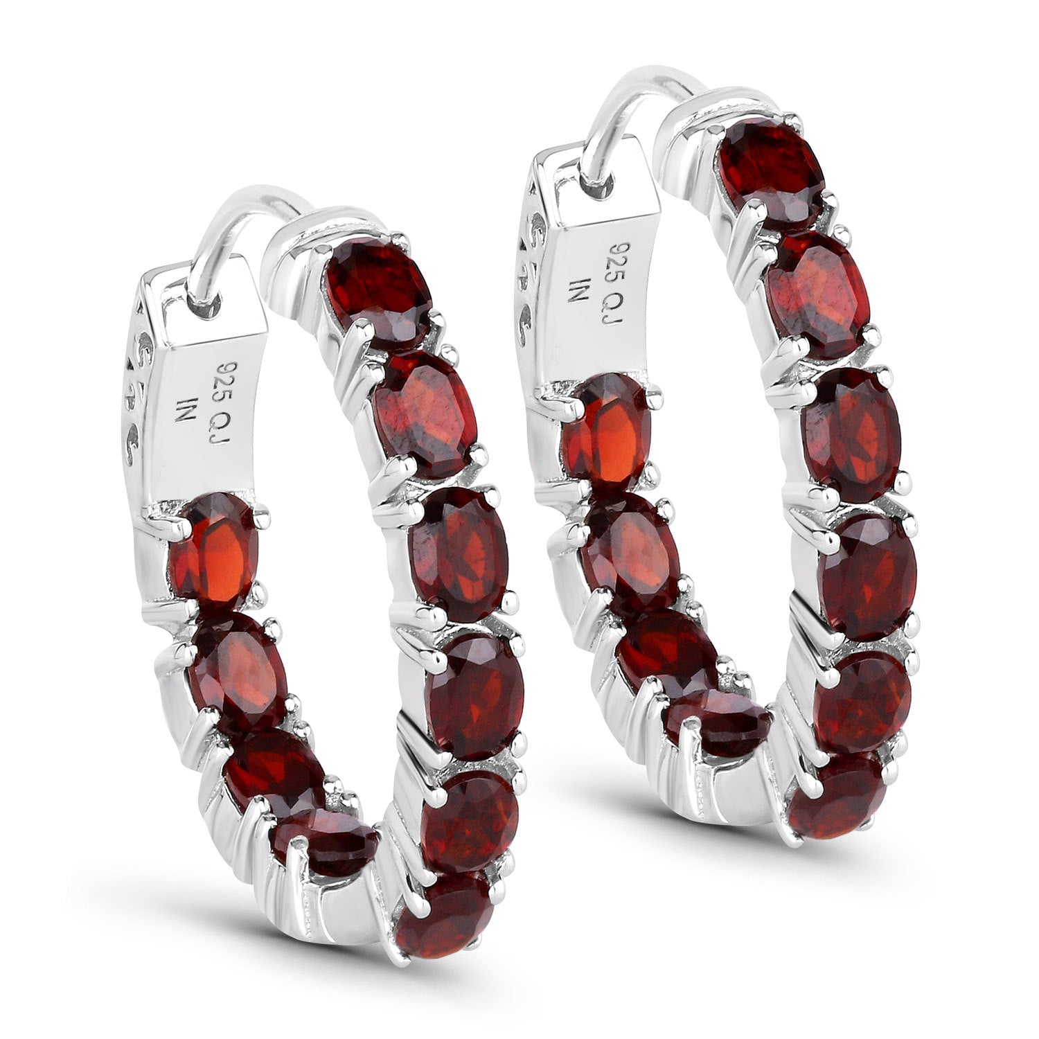 4.00 Carat Genuine Garnet .925 Sterling Silver Earrings on sale at MyriadMart