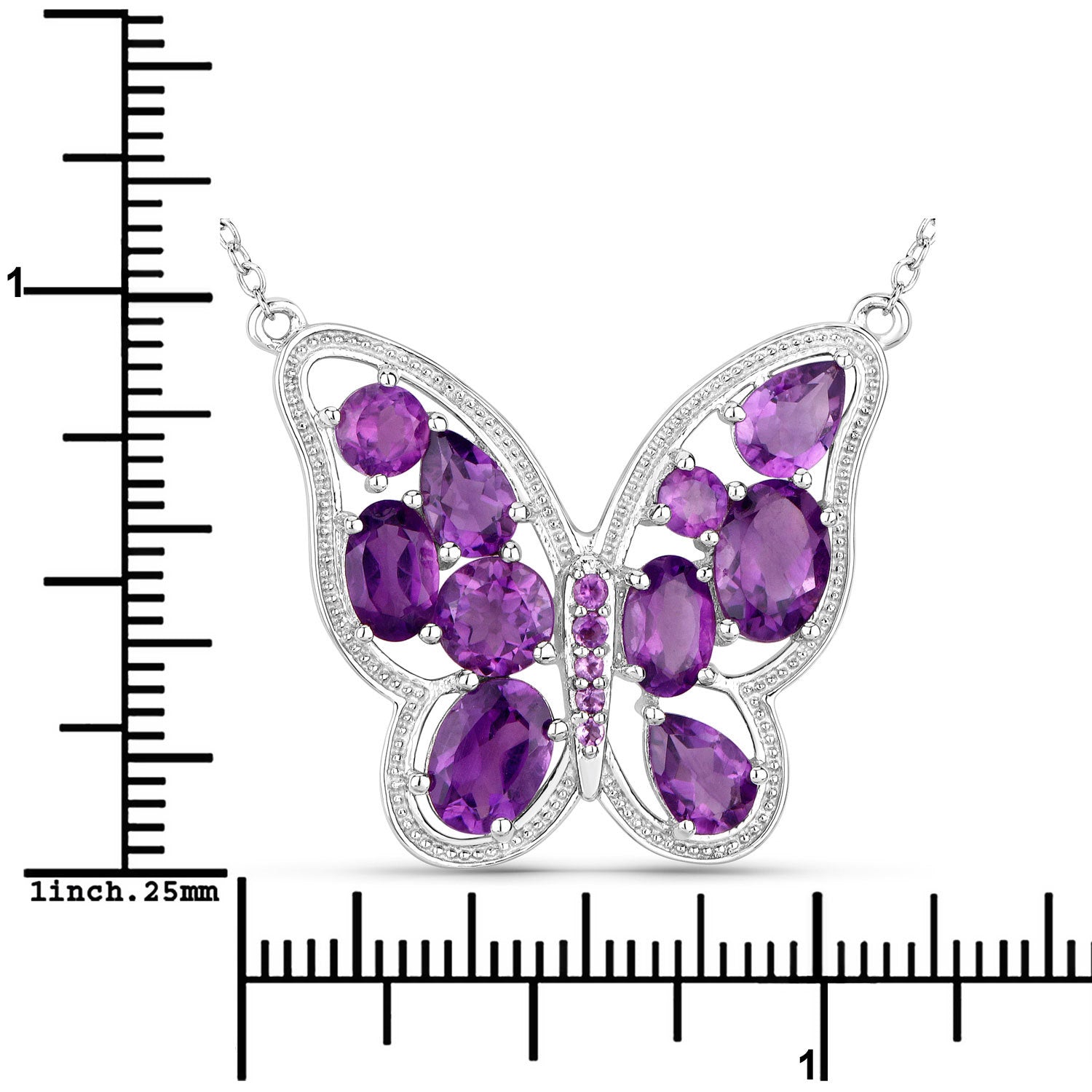 4.32 Carat Genuine Amethyst .925 Sterling Silver Necklace on sale at MyriadMart