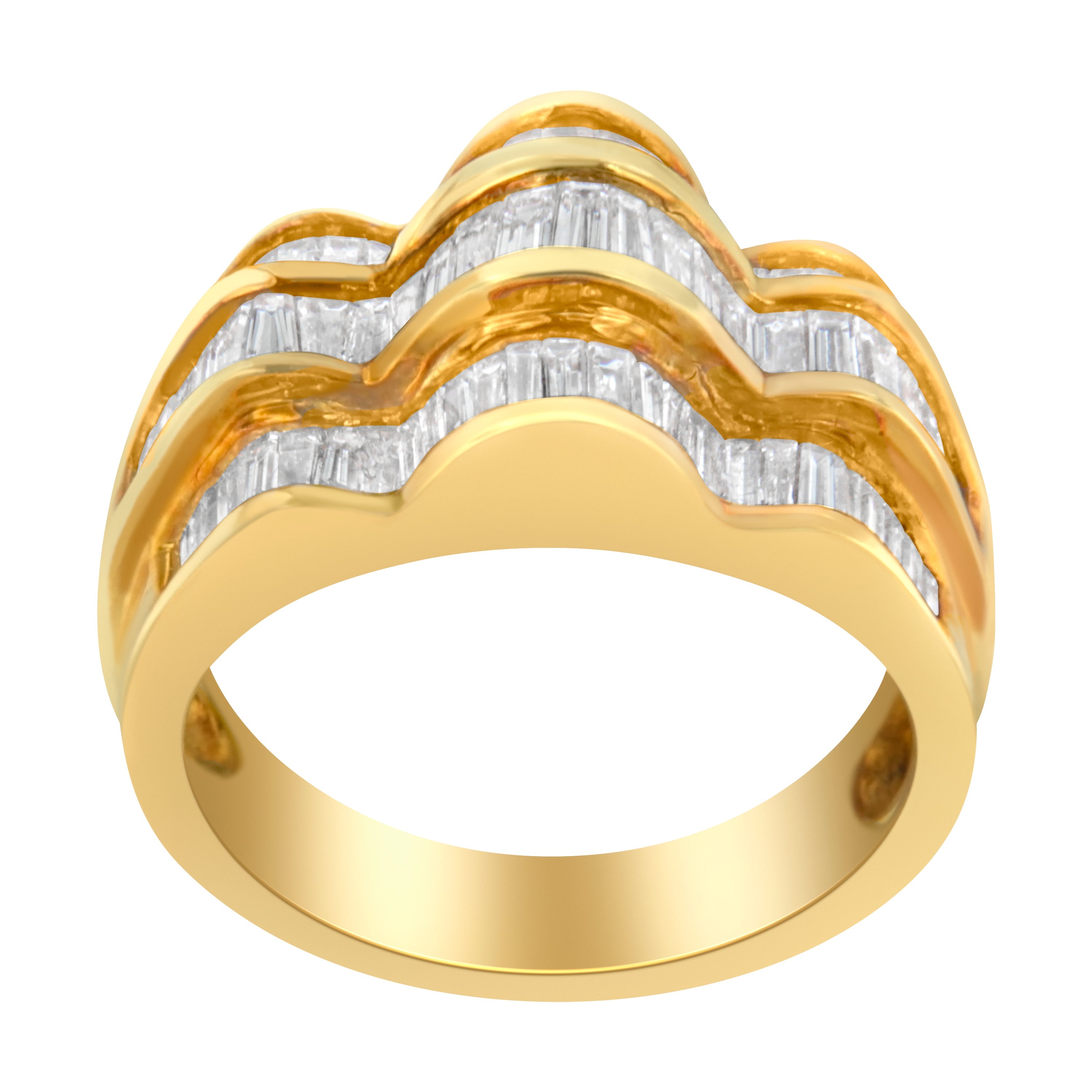 14KT Yellow Gold Diamond Multi-Row Band Ring 1 1/4 cttw, H-I Color, SI1-SI2 Clarity on sale at MyriadMart