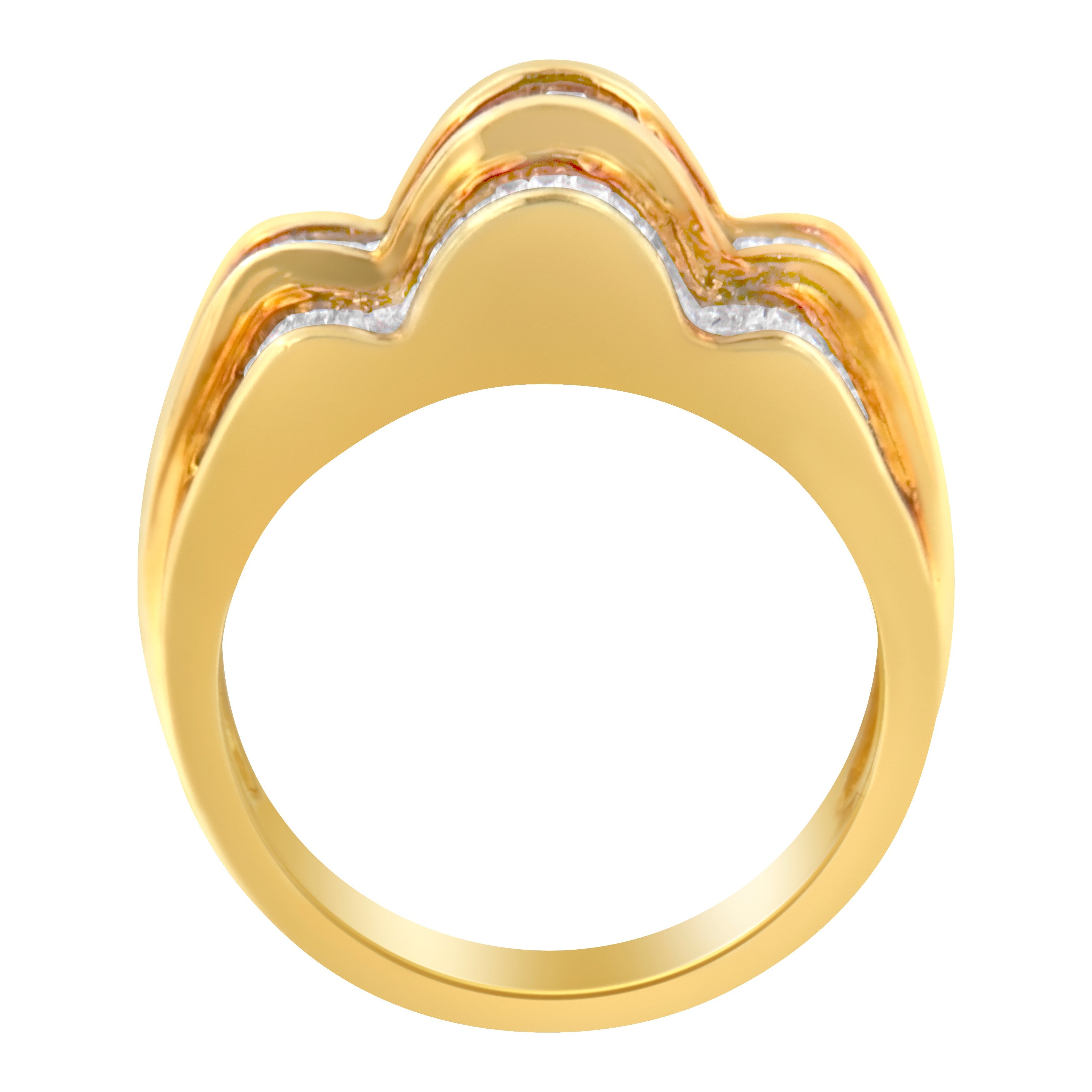 14KT Yellow Gold Diamond Multi-Row Band Ring 1 1/4 cttw, H-I Color, SI1-SI2 Clarity on sale at MyriadMart