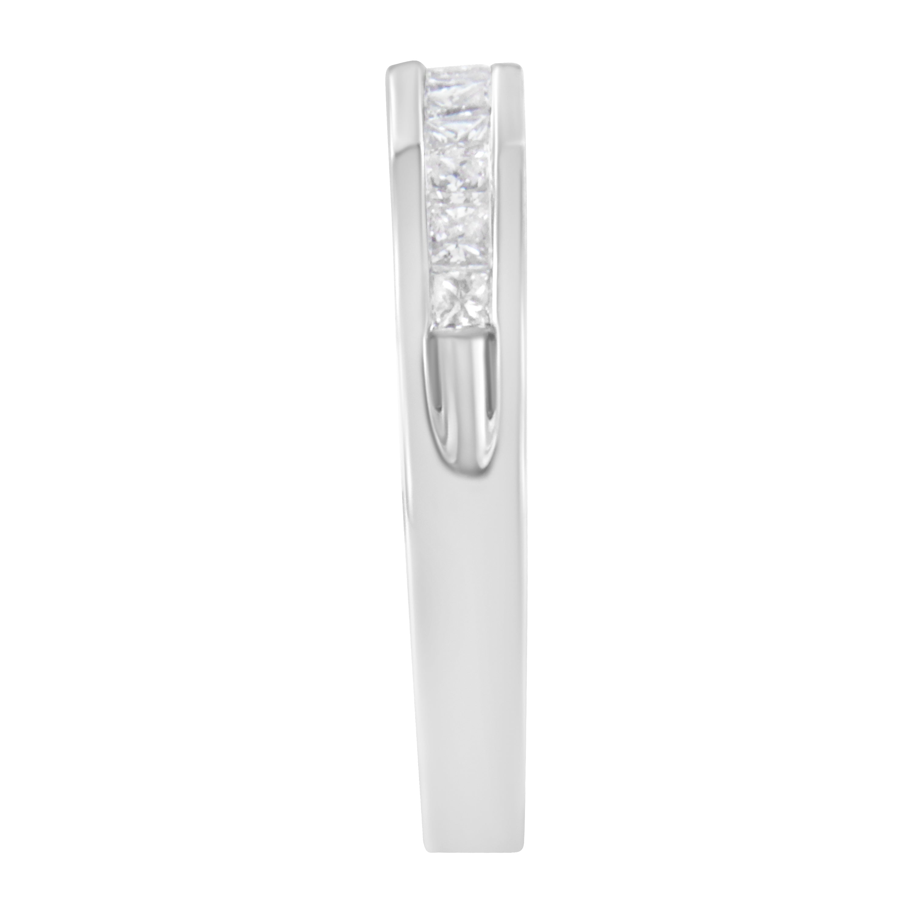 .925 Sterling Silver 1/2 Cttw Princess-Cut Diamond Channel-Set Half-Eternity Wedding or Anniversary Band Ring H-I Color, I2 Clarity - Size 6 on sale at MyriadMart