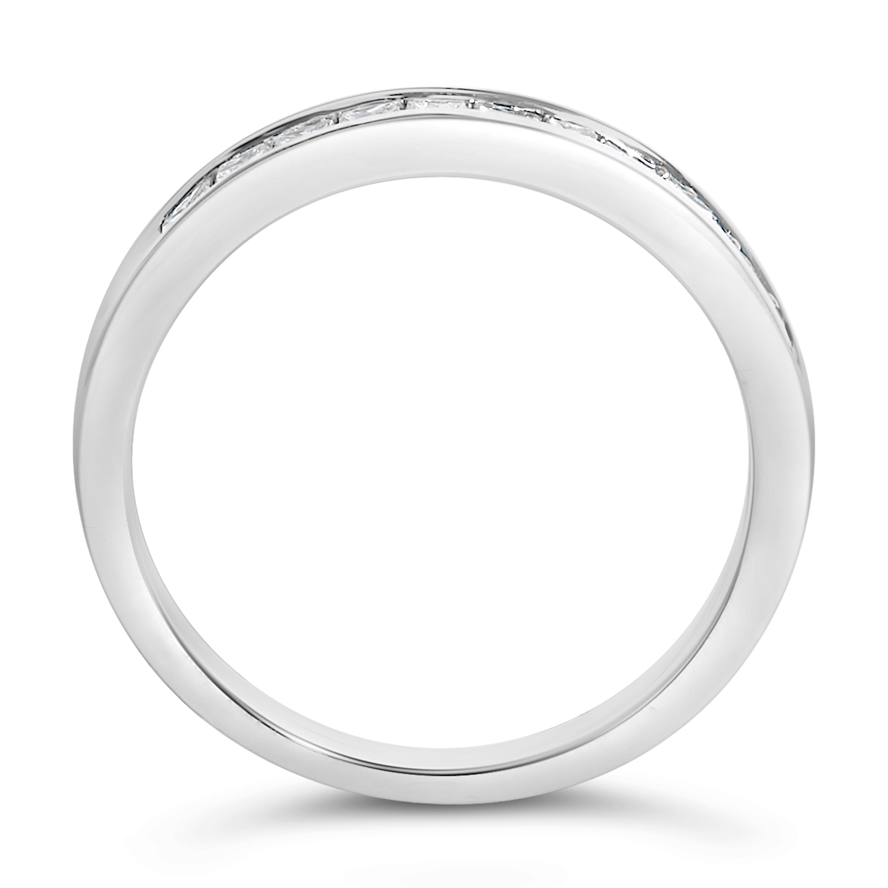 .925 Sterling Silver 1/2 Cttw Princess-Cut Diamond Channel-Set Half-Eternity Wedding or Anniversary Band Ring H-I Color, I2 Clarity - Size 6 on sale at MyriadMart