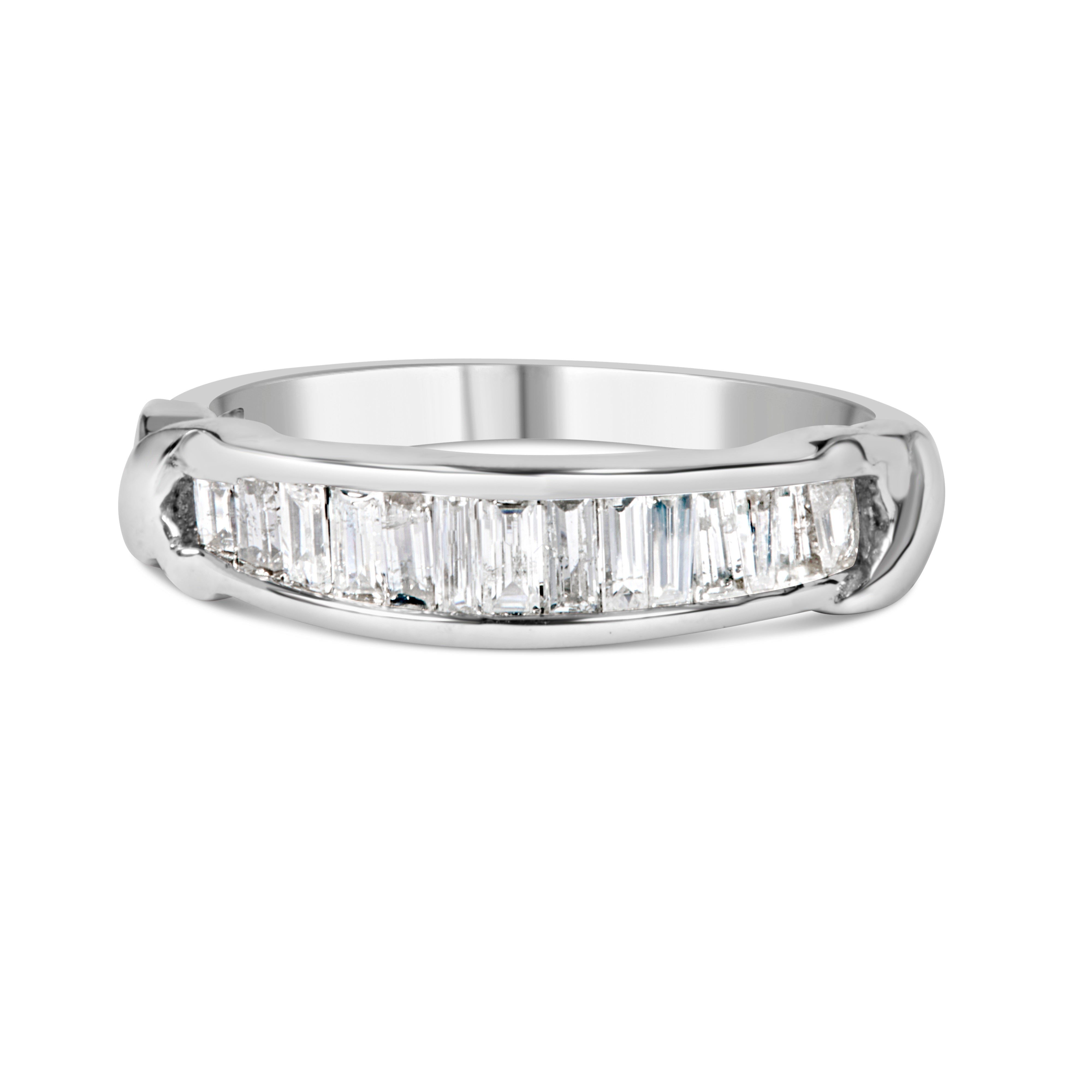 .925 Sterling Silver 1/2 Cttw Baguette Cut Diamond Channel Set X-Station Wedding Ring H-I Color, I1-I2 Clarity - Size 6-1/2 on sale at MyriadMart