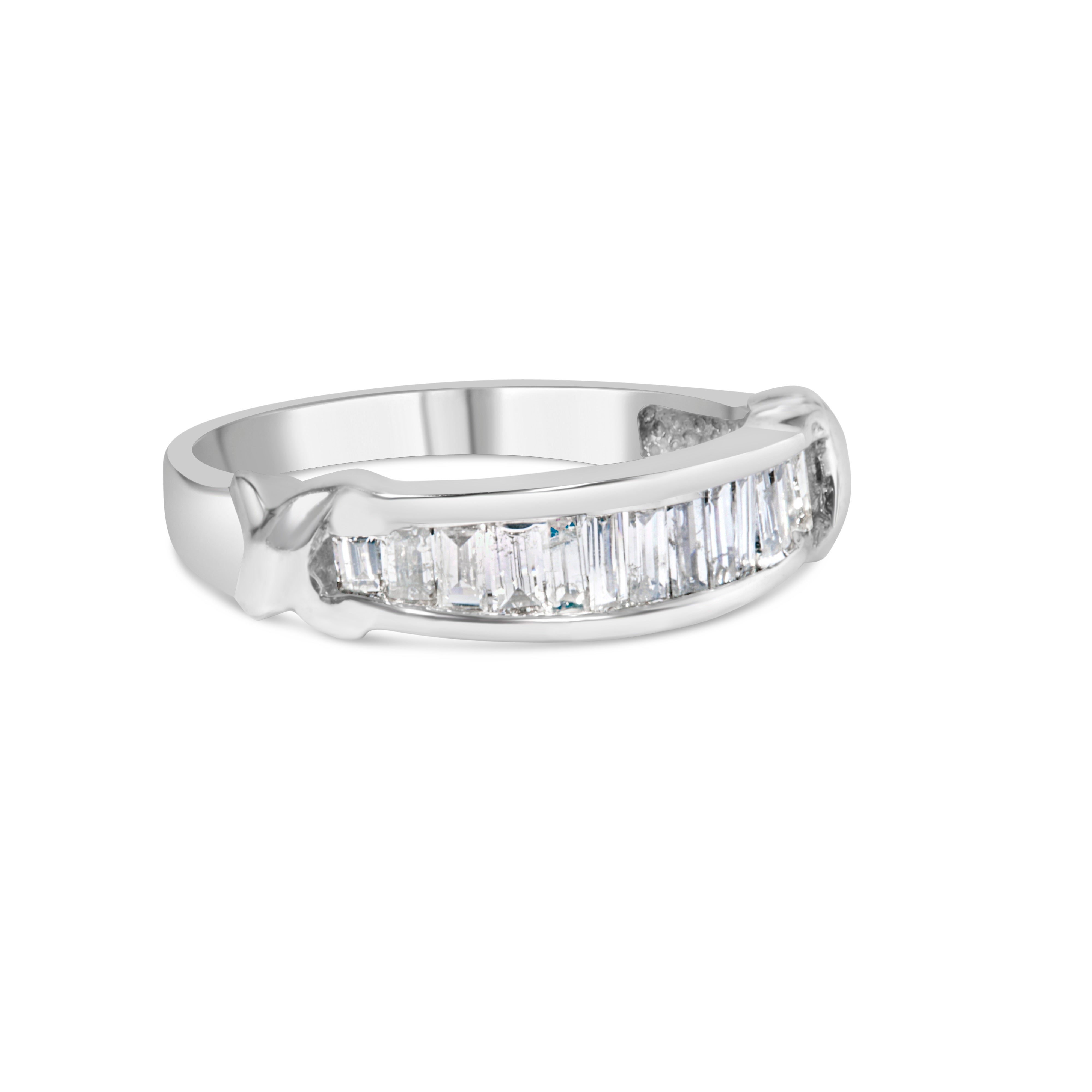 .925 Sterling Silver 1/2 Cttw Baguette Cut Diamond Channel Set X-Station Wedding Ring H-I Color, I1-I2 Clarity - Size 6-1/2 on sale at MyriadMart