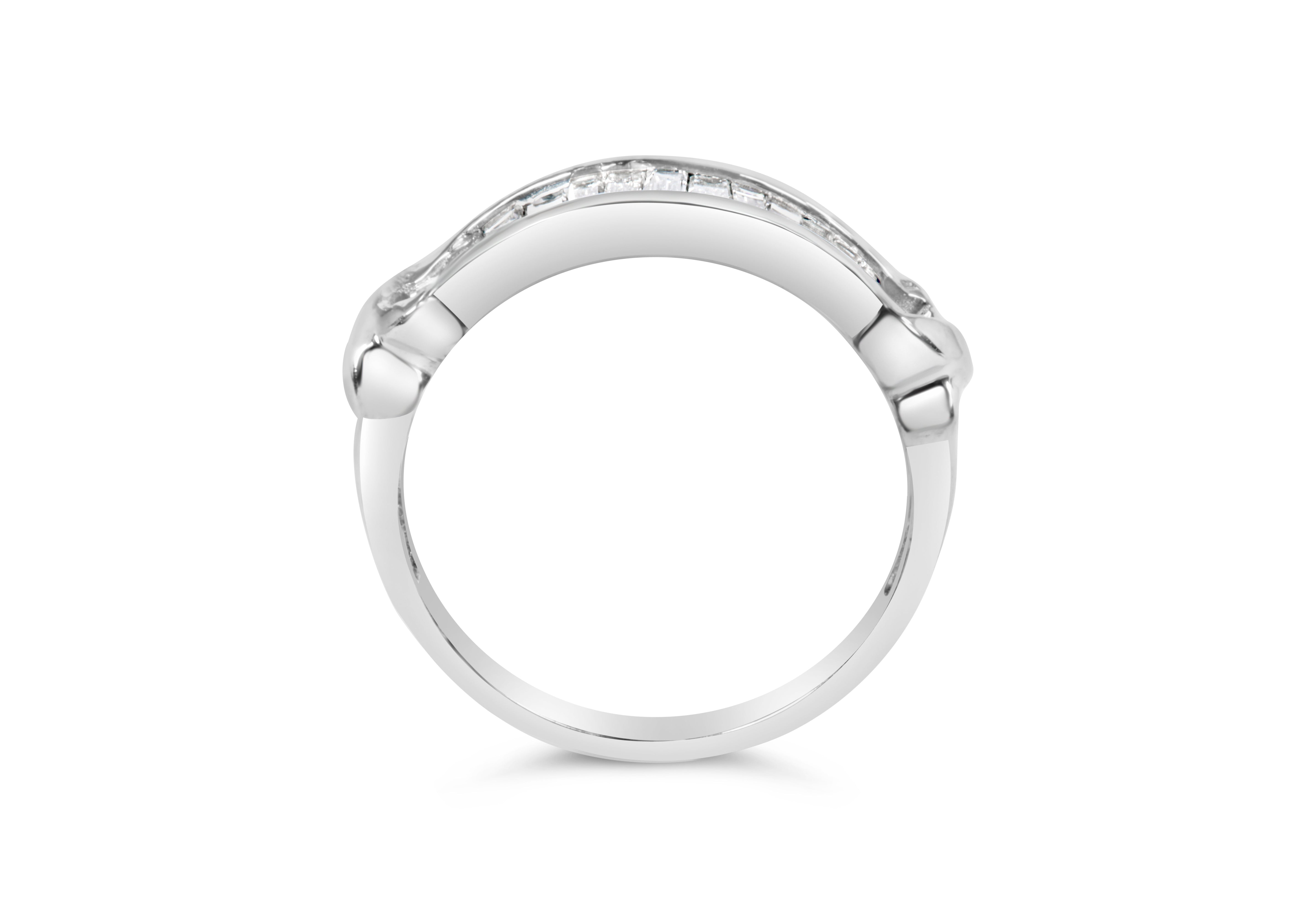 .925 Sterling Silver 1/2 Cttw Baguette Cut Diamond Channel Set X-Station Wedding Ring H-I Color, I1-I2 Clarity - Size 6-1/2 on sale at MyriadMart