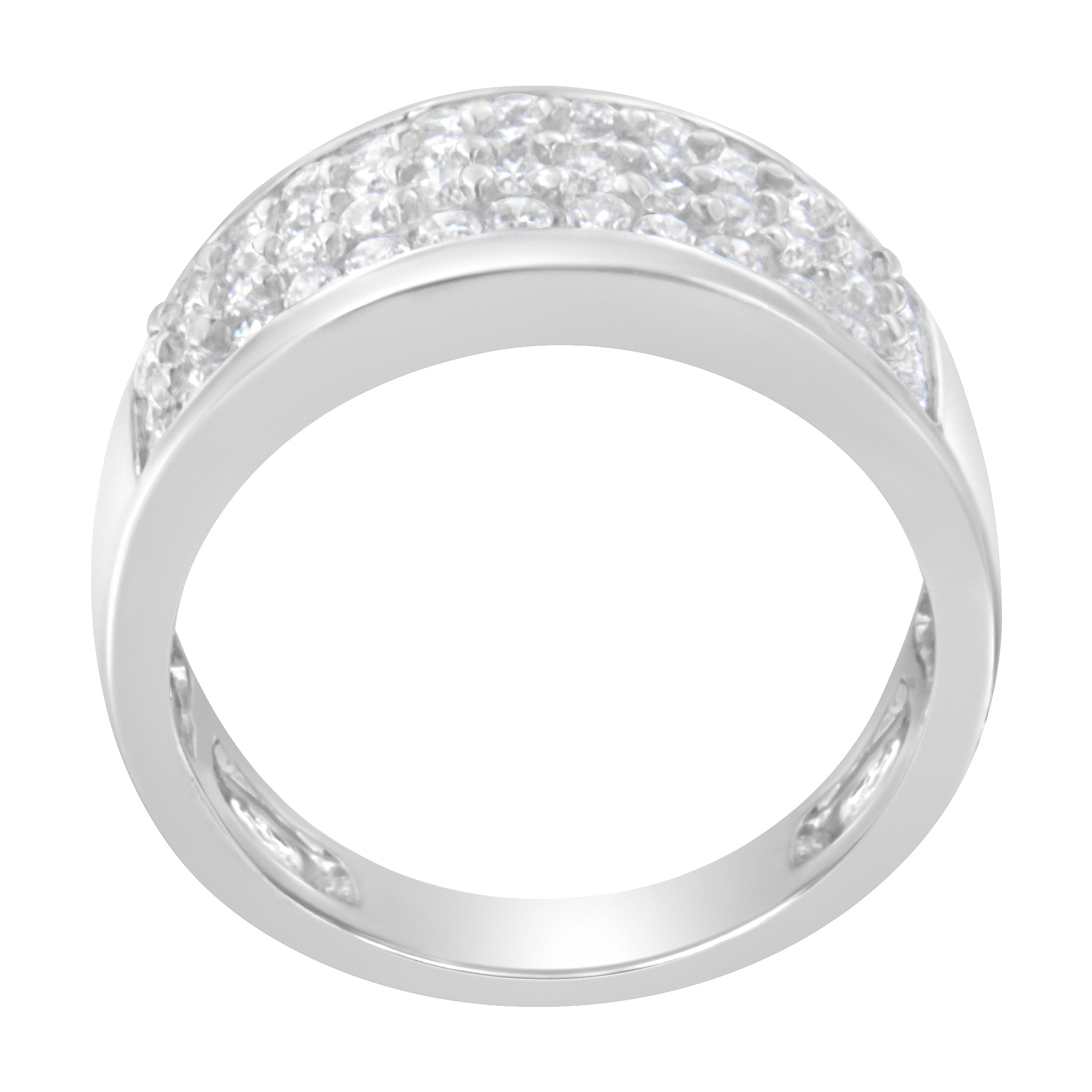 14K White Gold Round Cut Diamond Ring 1.0 Cttw, H-I Color, SI2-I1 Clarity - Size 6-1/2 on sale at MyriadMart