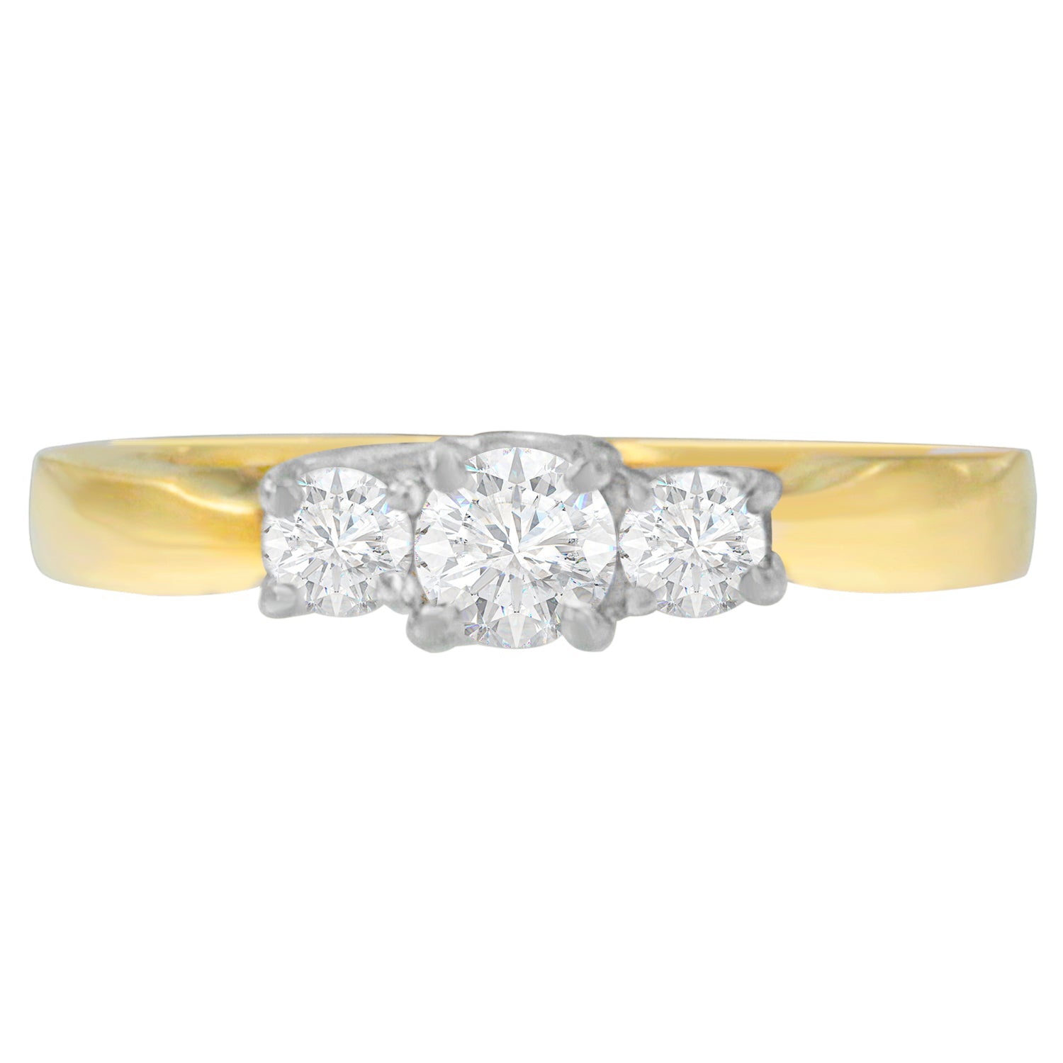 14K Two-Toned Gold 1/2 CTTW Round-cut Diamond Ring G-H, SI1-SI2 on sale at MyriadMart