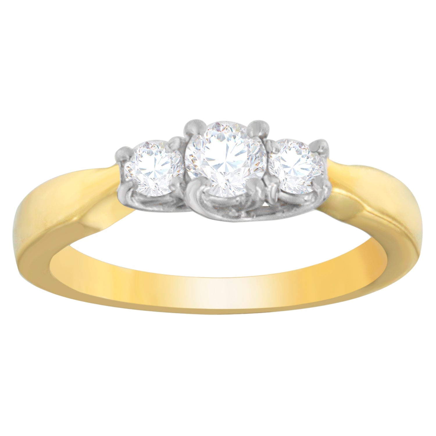 14K Two-Toned Gold 1/2 CTTW Round-cut Diamond Ring G-H, SI1-SI2 on sale at MyriadMart